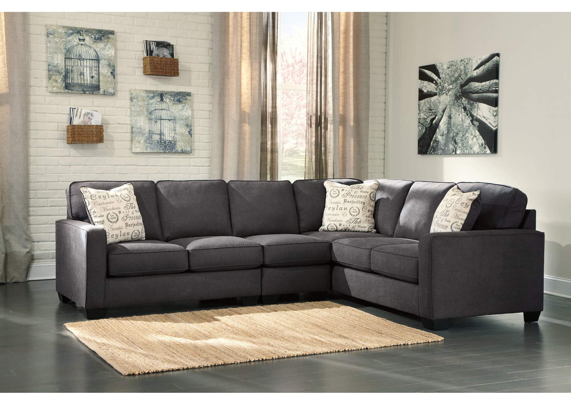 Alenya Charcoal RAF Extended Sectional Orleans Furniture