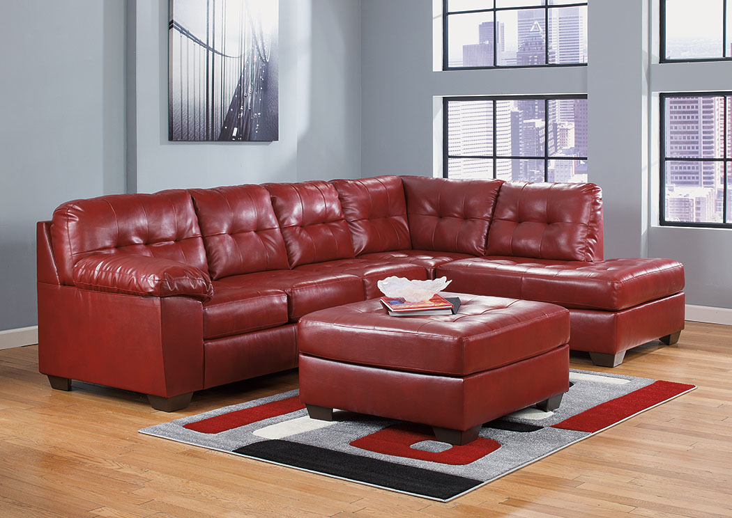 Alliston DuraBlend Red Right Arm Facing Chaise End Sectional & Oversized Accent Ottoman,ABF Signature Design by Ashley