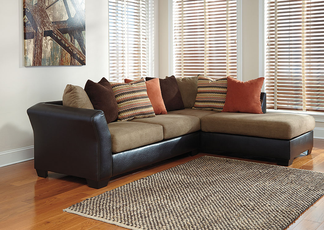 Armant Mocha Sofa w/ Right Facing Corner Chaise,ABF Signature Design by Ashley