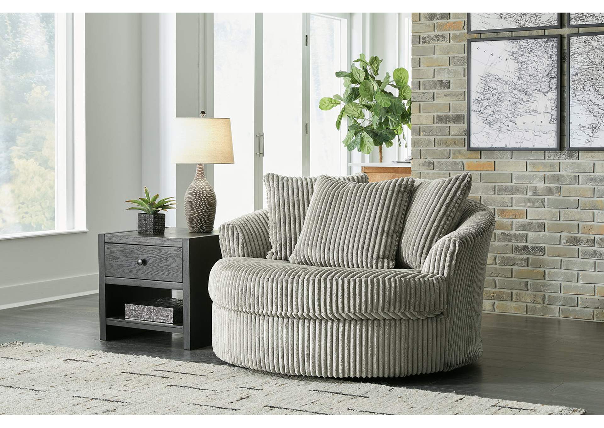 Lindyn Oversized Swivel Accent Chair,Signature Design By Ashley