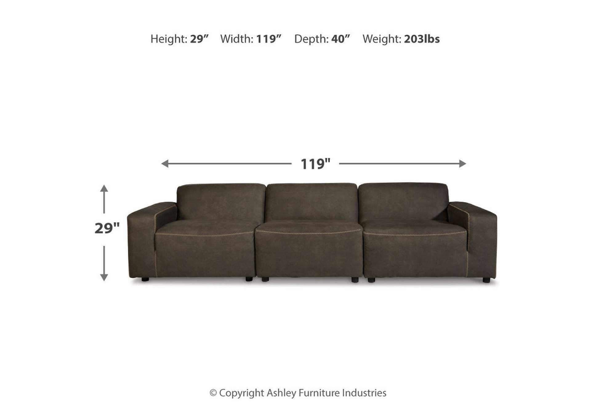 Allena 3-Piece Sectional Sofa,Signature Design By Ashley