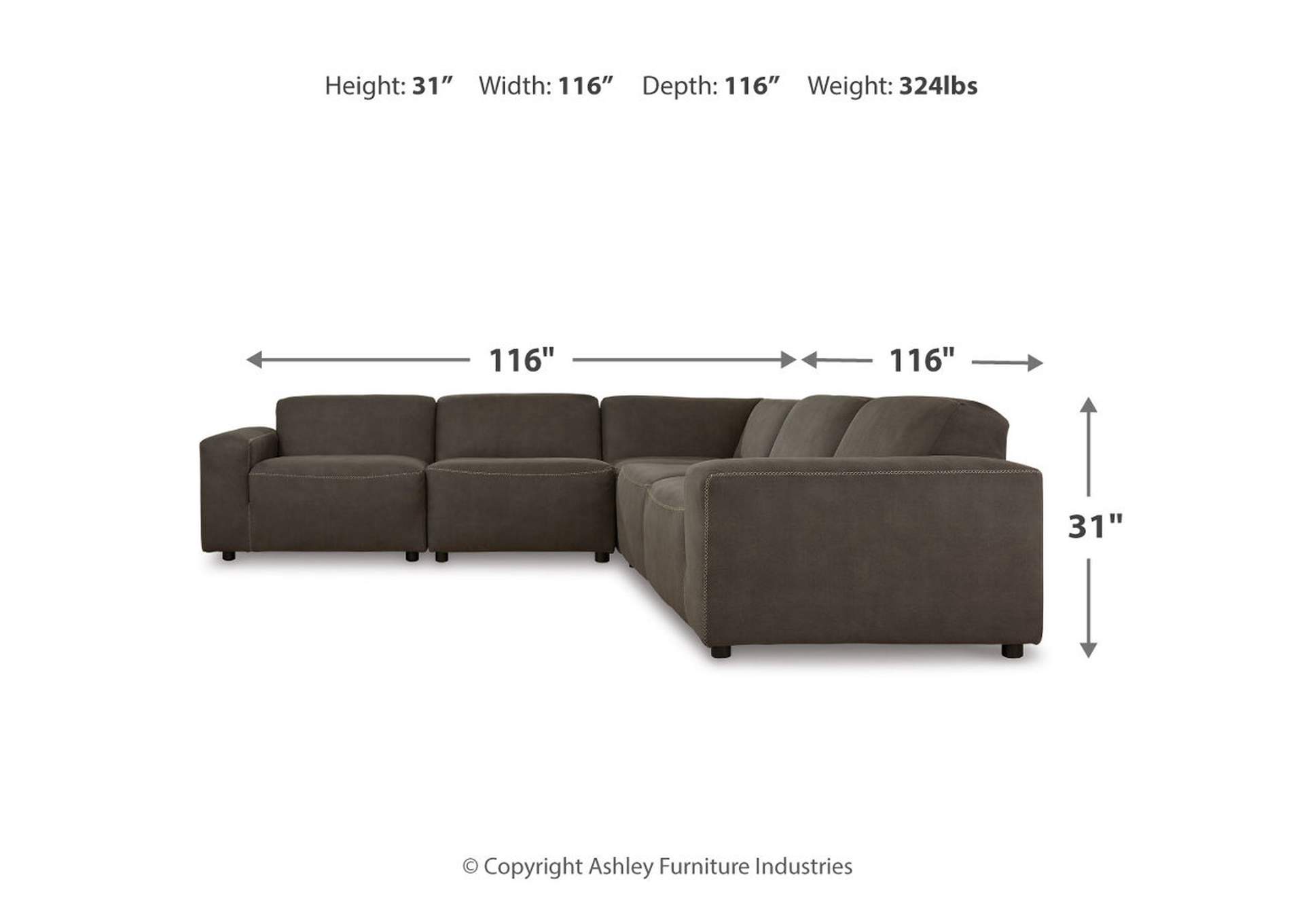 Allena 5-Piece Sectional,Signature Design By Ashley