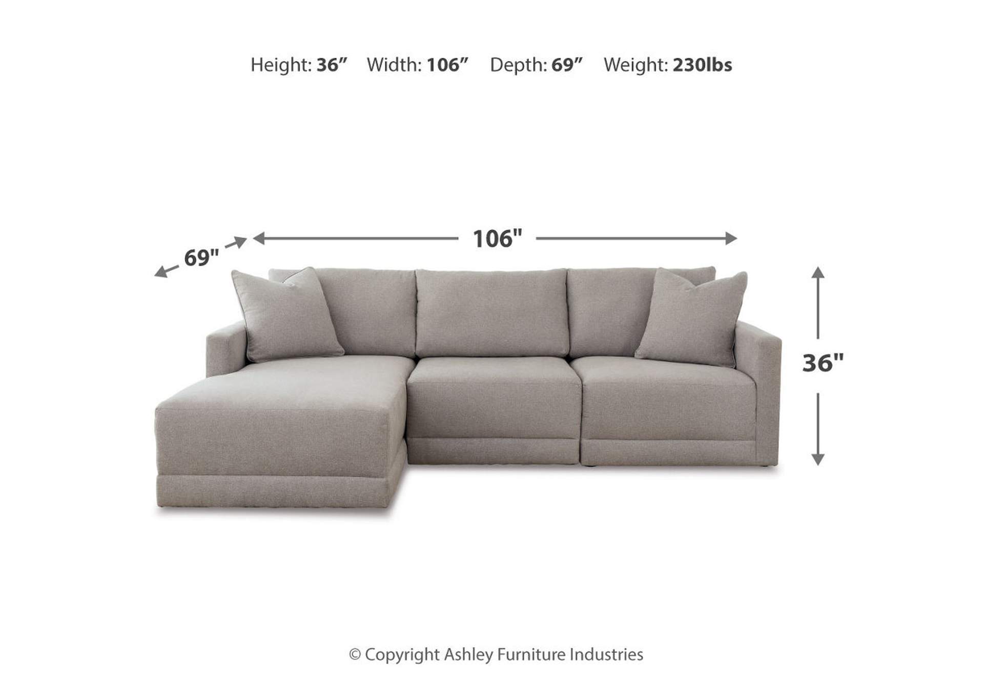 Katany 3-Piece Sectional with Chaise,Benchcraft