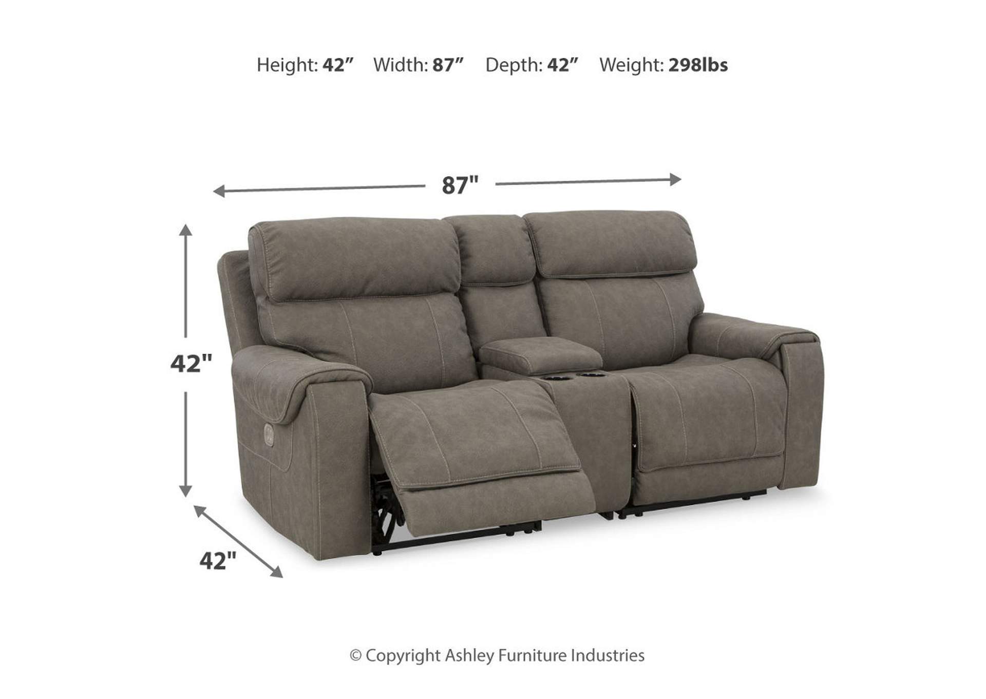 Starbot 3-Piece Power Reclining Sectional Loveseat with Console,Signature Design By Ashley