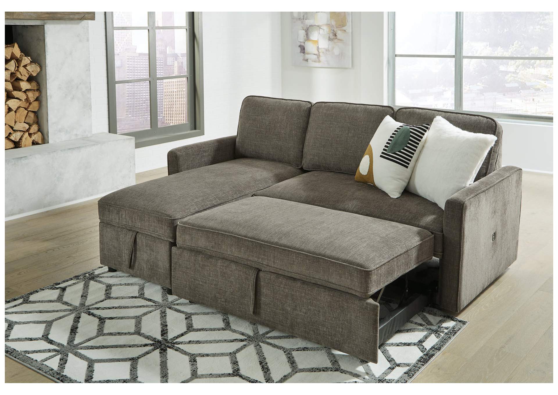 Kerle 2-Piece Sectional with Pop Up Bed,Signature Design By Ashley