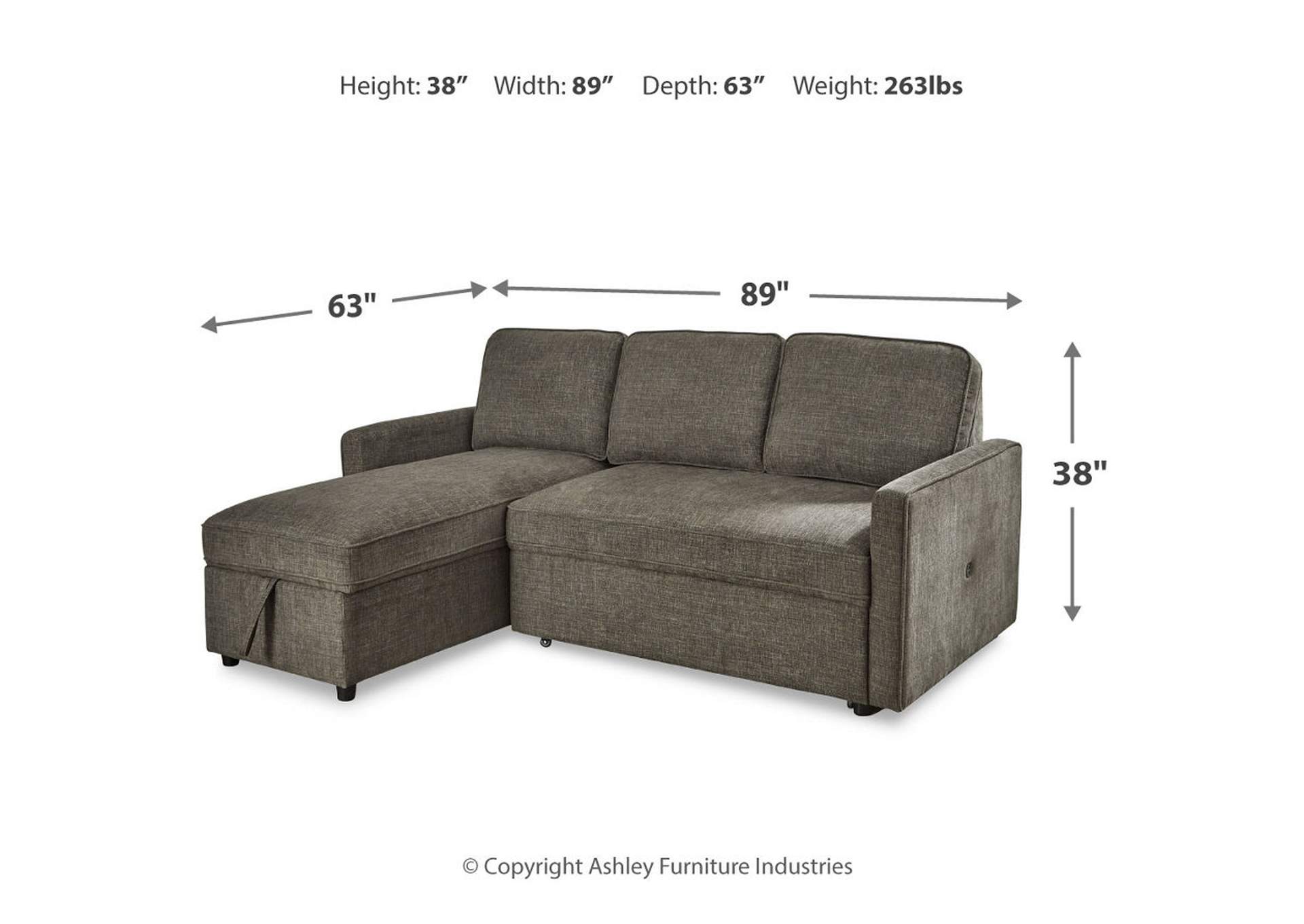 Kerle 2-Piece Sectional with Pop Up Bed,Signature Design By Ashley