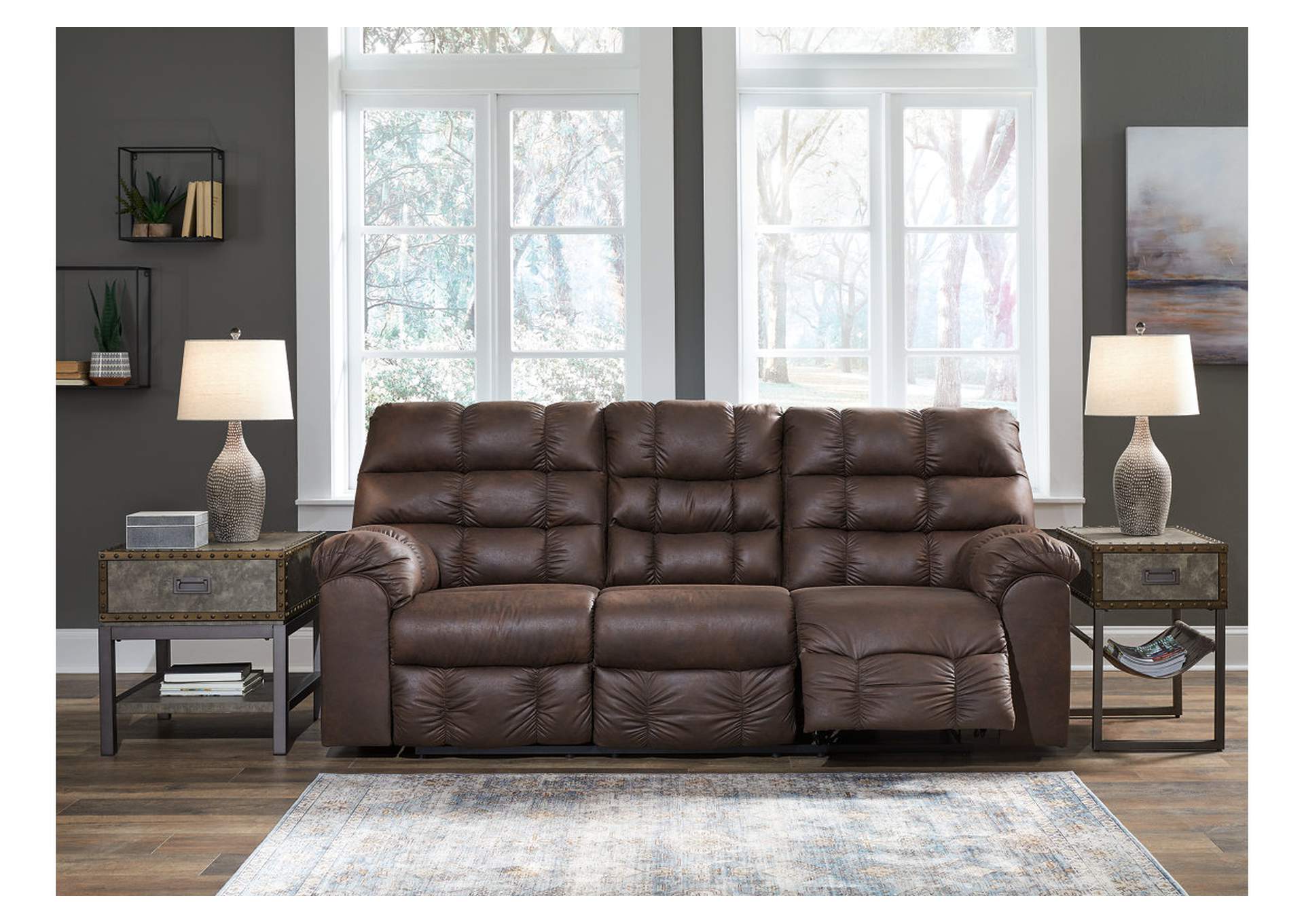 Derwin Reclining Sofa with Drop Down Table,Signature Design By Ashley