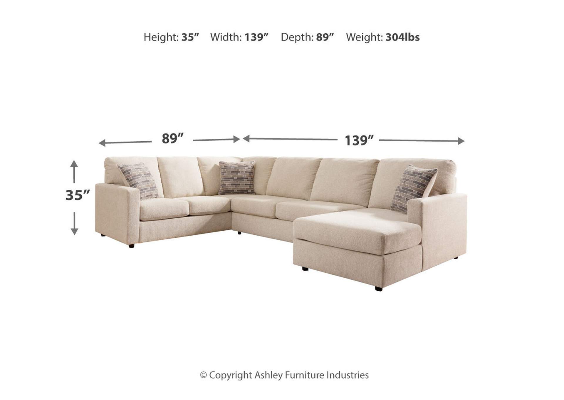 Edenfield 3-Piece Sectional with Ottoman,Signature Design By Ashley