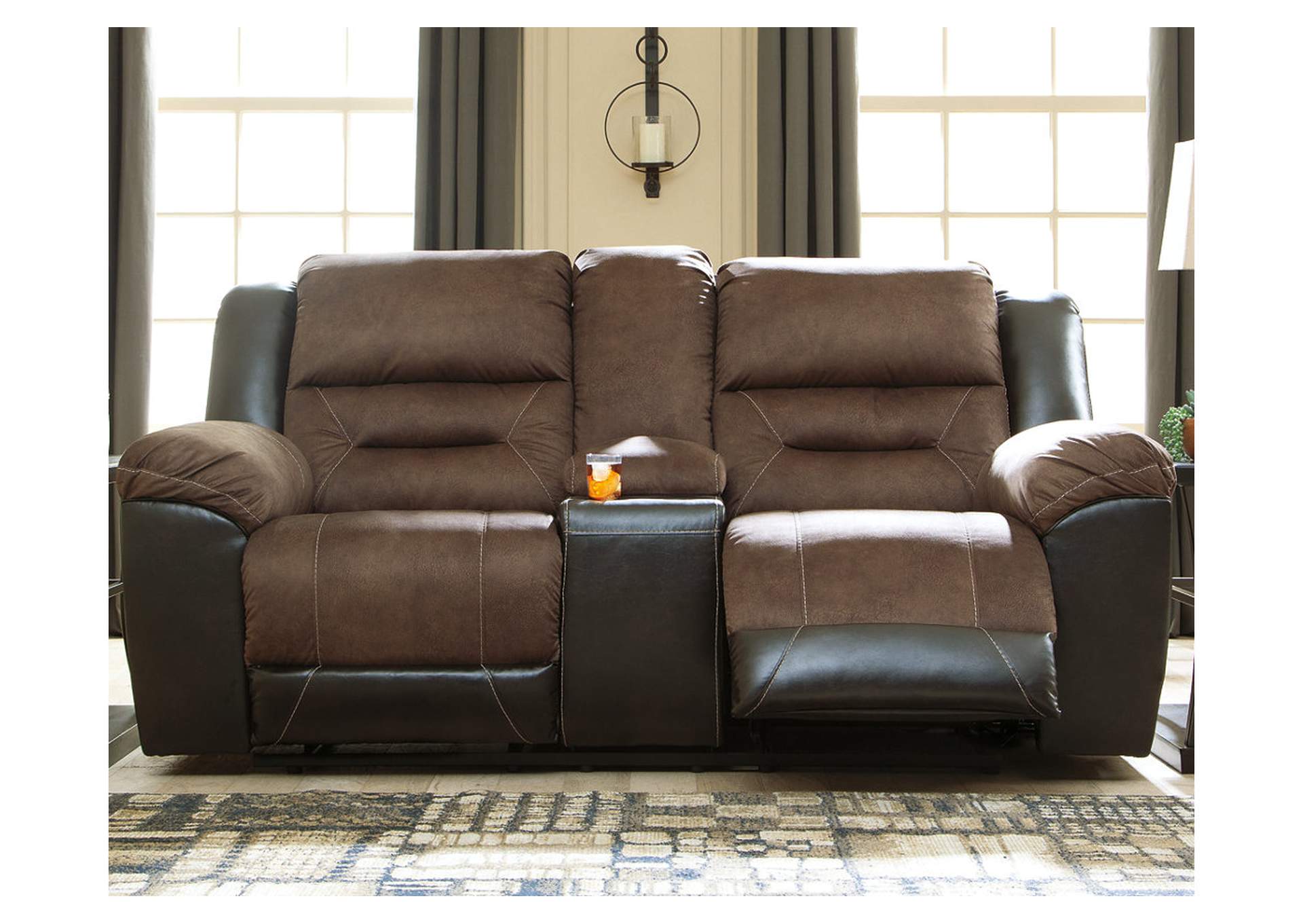 Earhart Reclining Loveseat with Console,Signature Design By Ashley