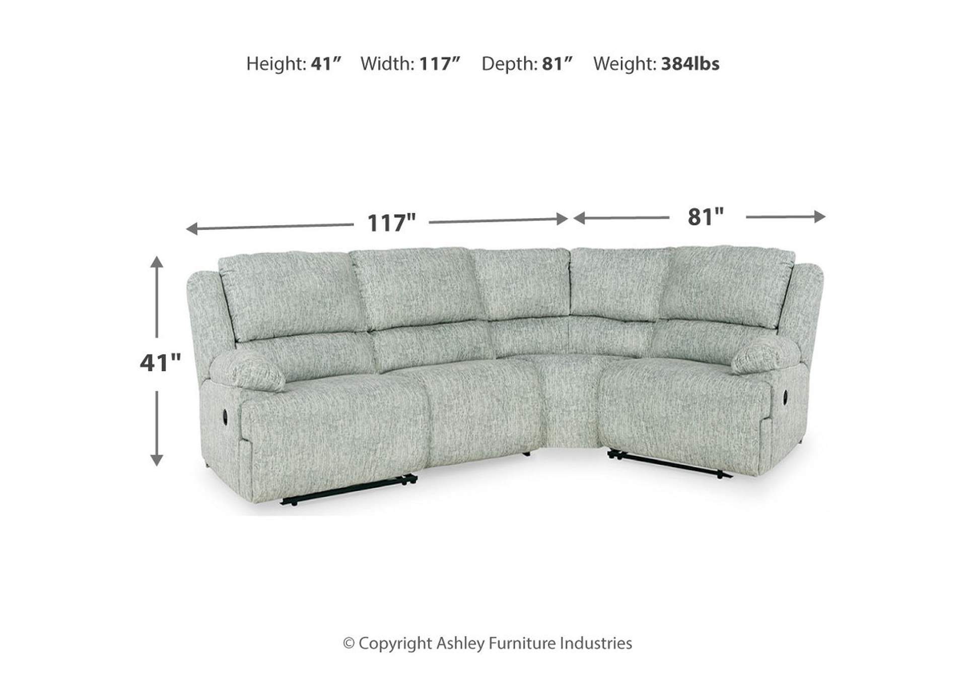 McClelland 4-Piece Reclining Sectional,Signature Design By Ashley