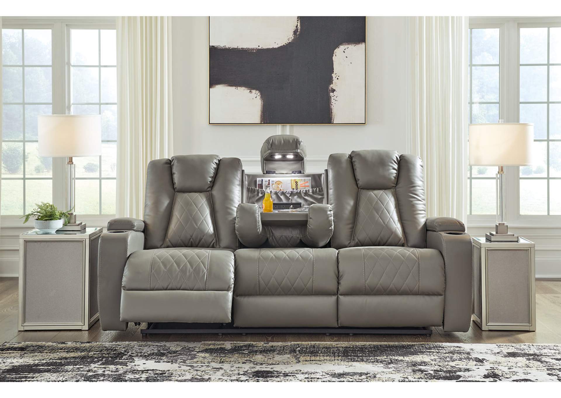 Mancin Reclining Sofa with Drop Down Table,Signature Design By Ashley
