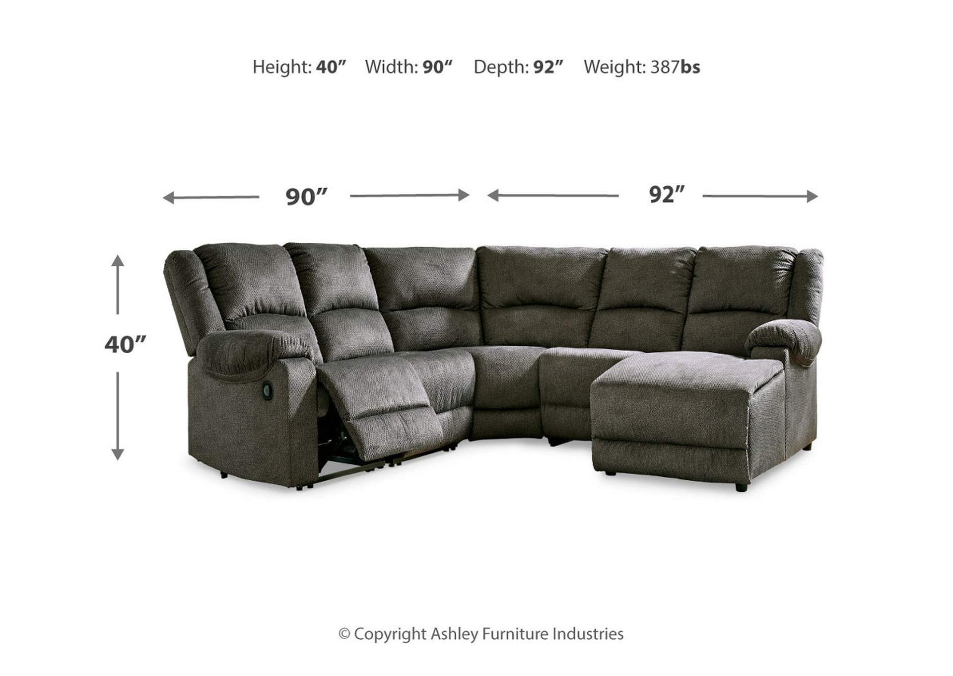 Benlocke 5-Piece Reclining Sectional with Chaise,Signature Design By Ashley