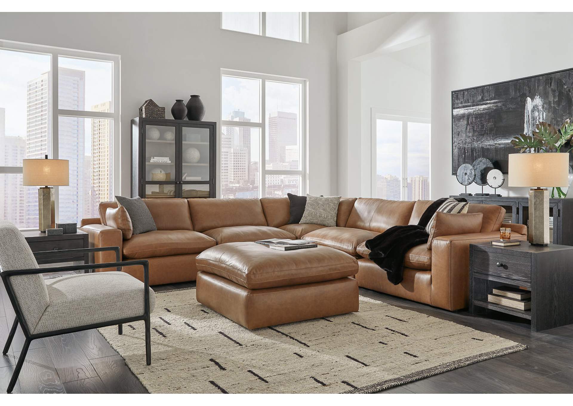 Emilia 5-Piece Sectional and Ottoman,Signature Design By Ashley