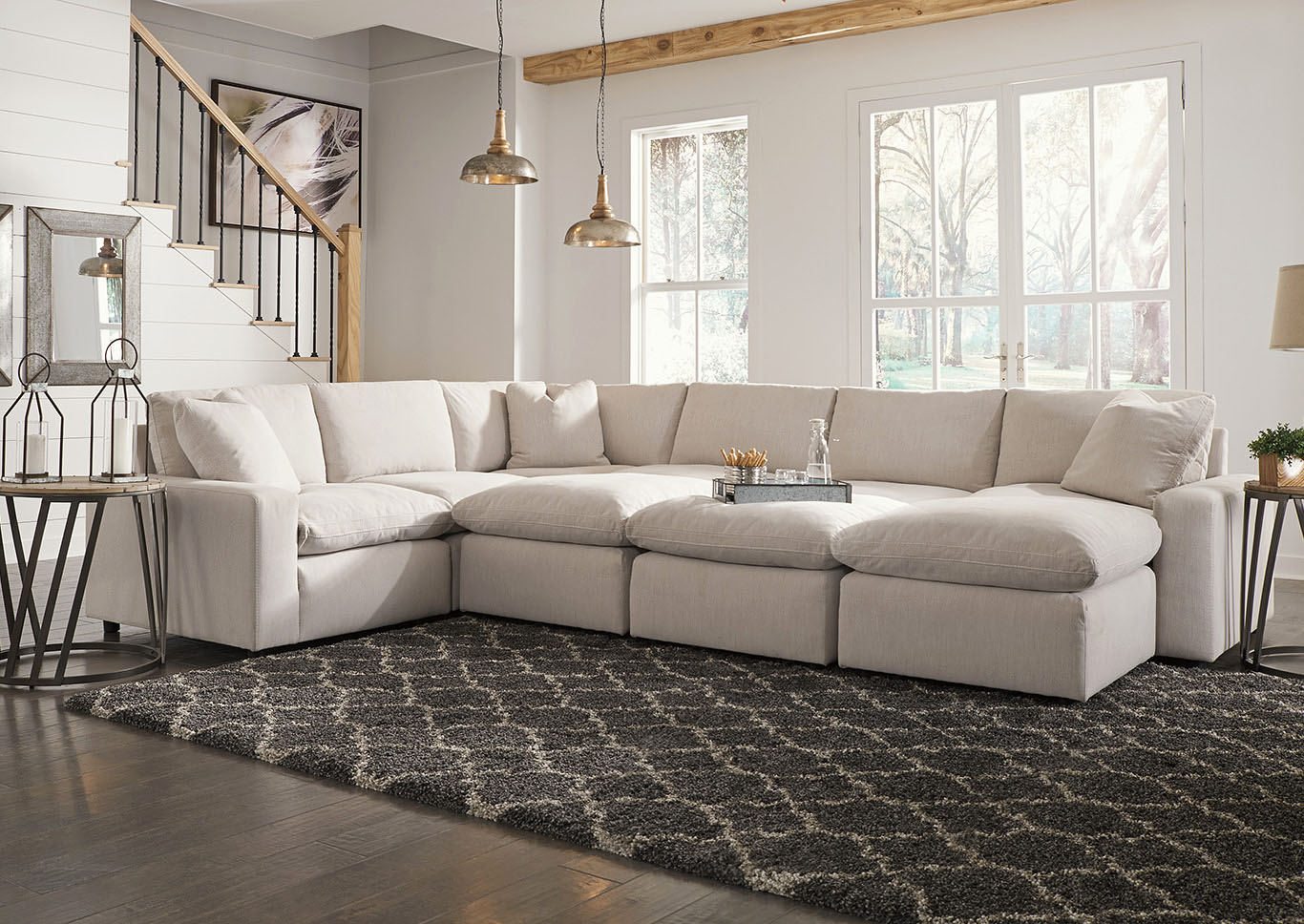 Savesto Ivory 6 Piece Sectional Best Buy Furniture And Mattress