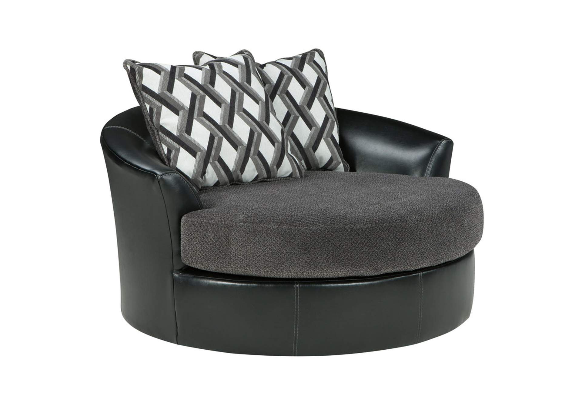 Kumasi Smoke Oversized Swivel Accent Chair,ABF Benchcraft