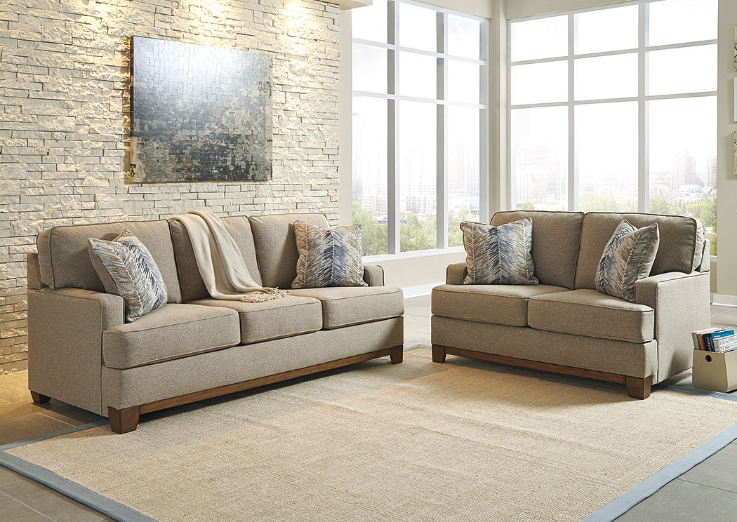 Hillsway Pebble Sofa and Loveseat,ABF Benchcraft