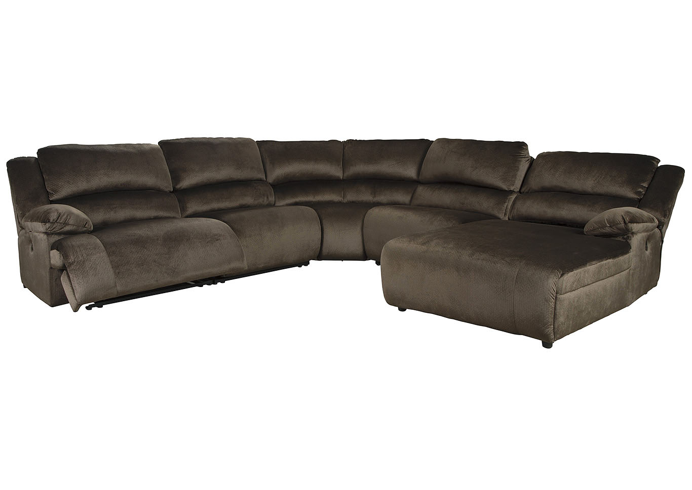 Clonmel 5 Piece Reclining Sectional with Chaise Big Box Furniture