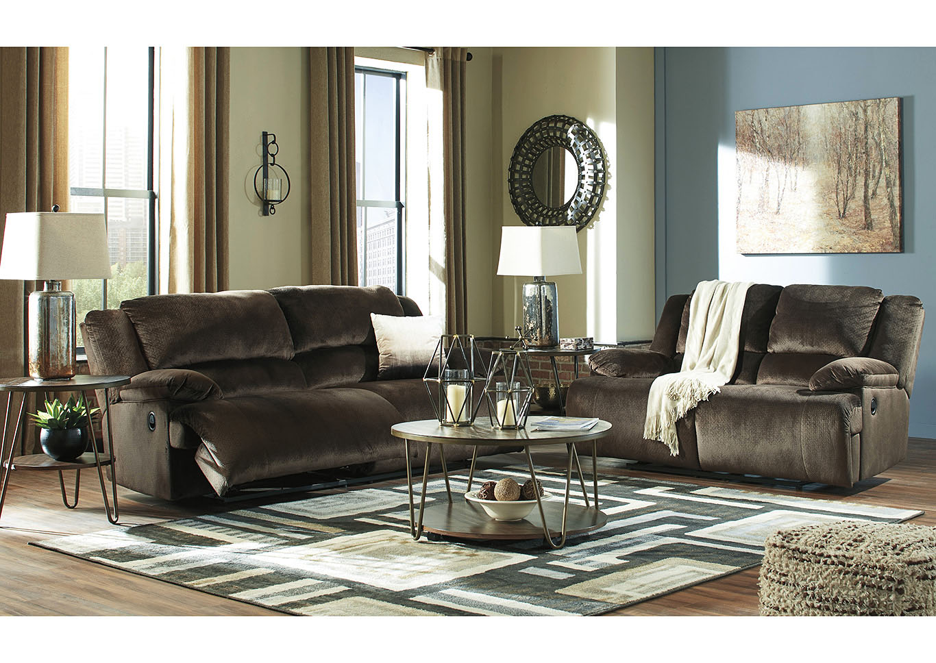 Clonmel Power Reclining Sofa and Loveseat Laughlin Furniture Shelby, NC