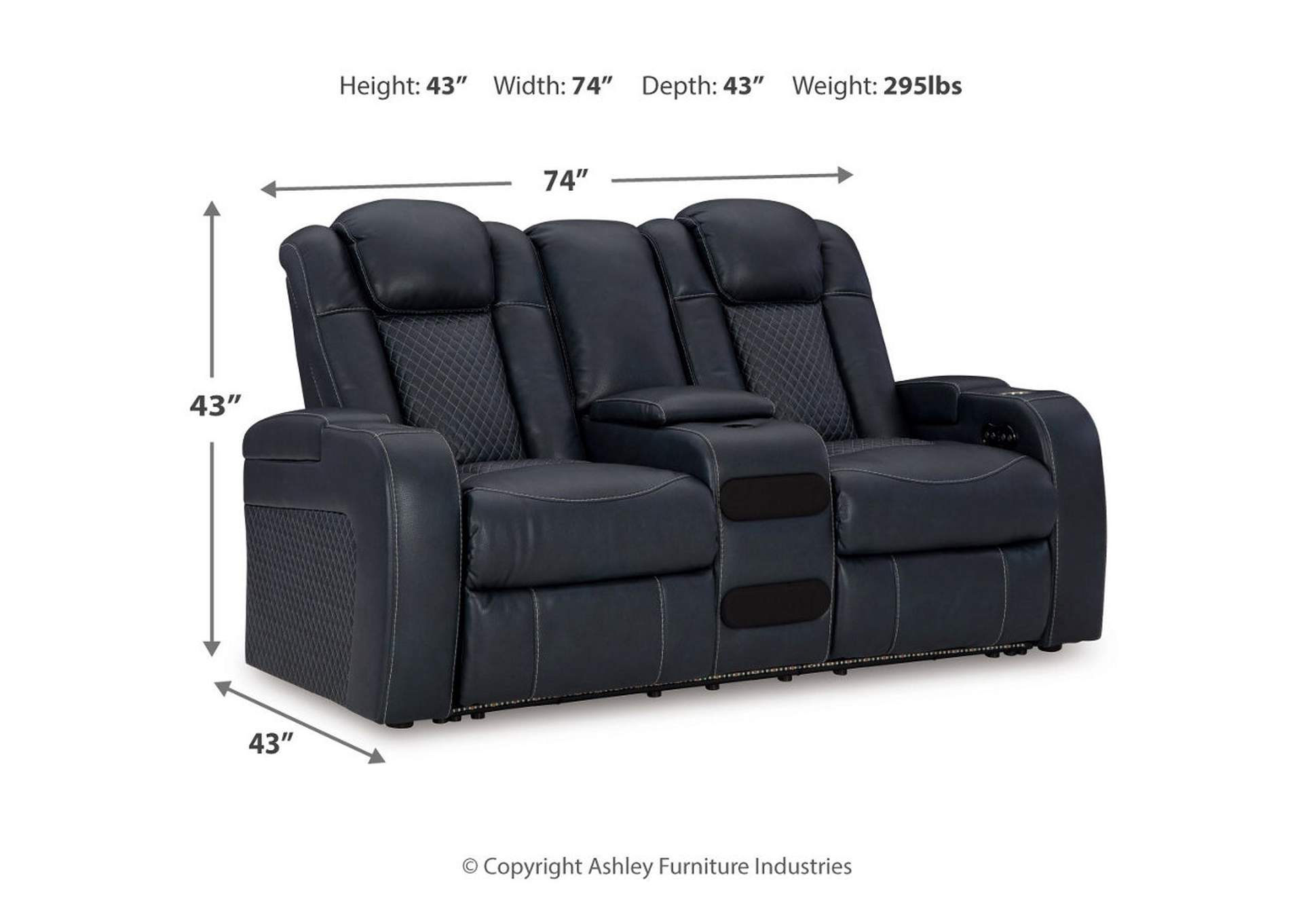 Fyne-Dyme Power Reclining Loveseat with Console,Signature Design By Ashley