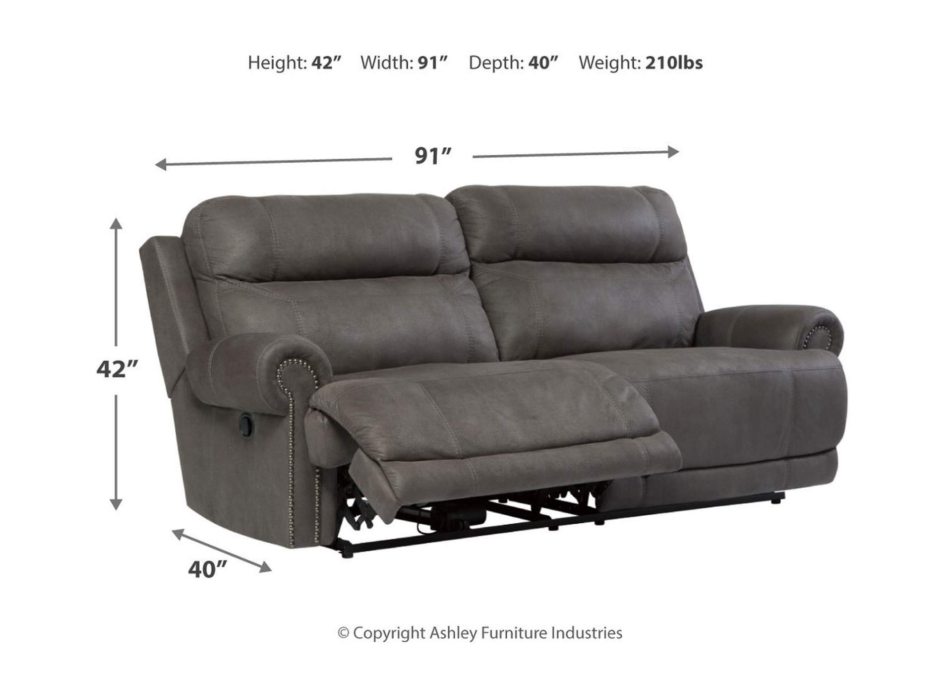 Austere Reclining Sofa, Loveseat and Recliner,Signature Design By Ashley