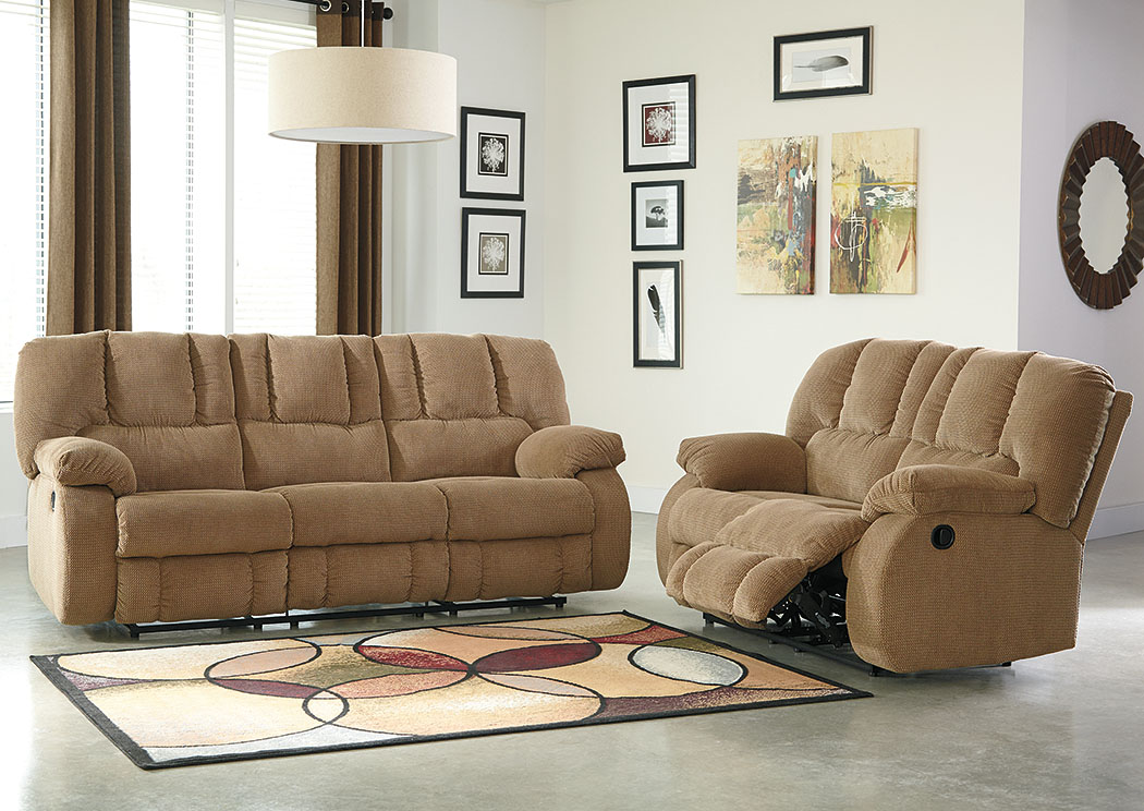 Roan Mocha Reclining Sofa & Loveseat,ABF Benchcraft