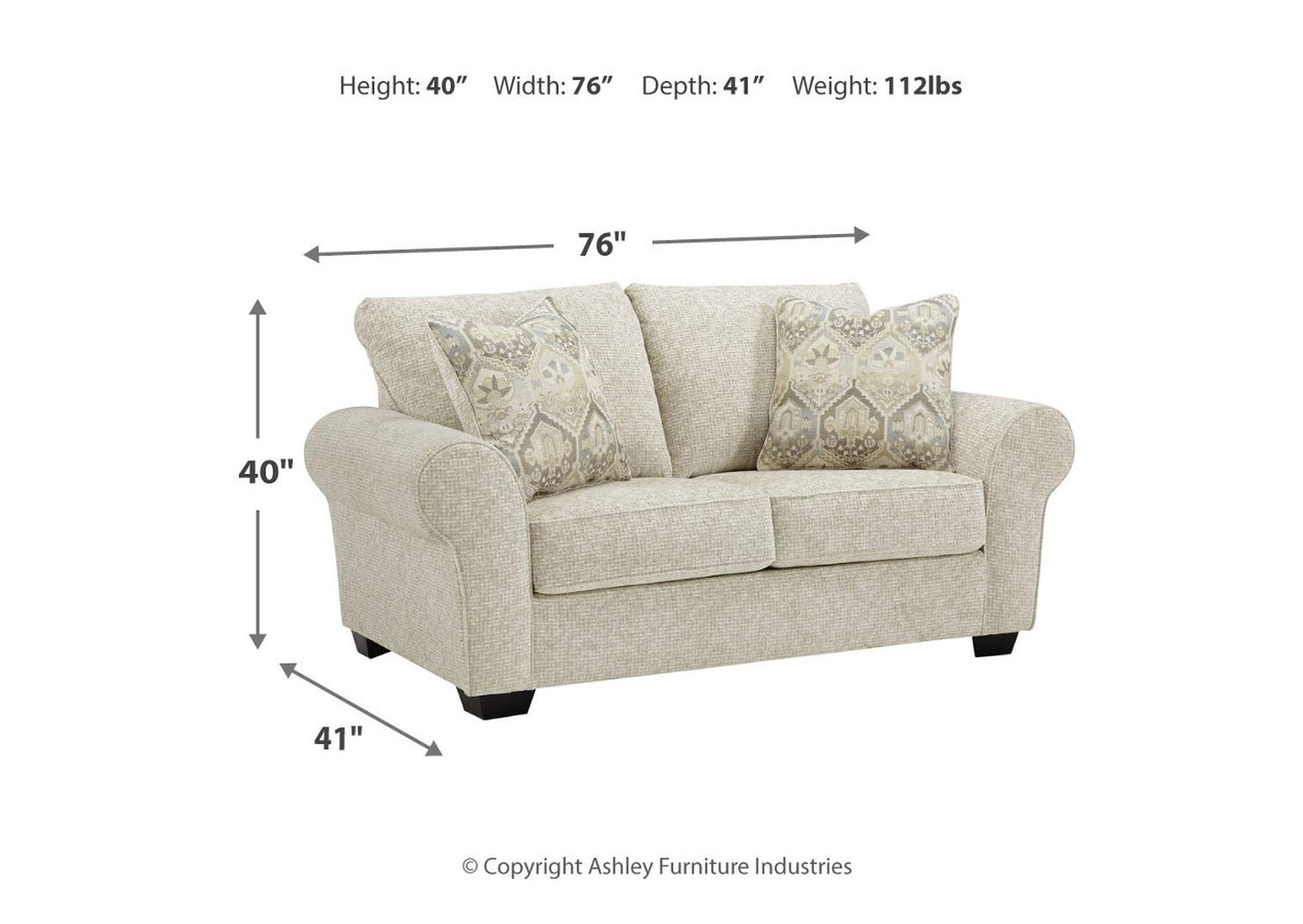 Haisley Sofa, Loveseat, Oversized Chair and Ottoman,Benchcraft