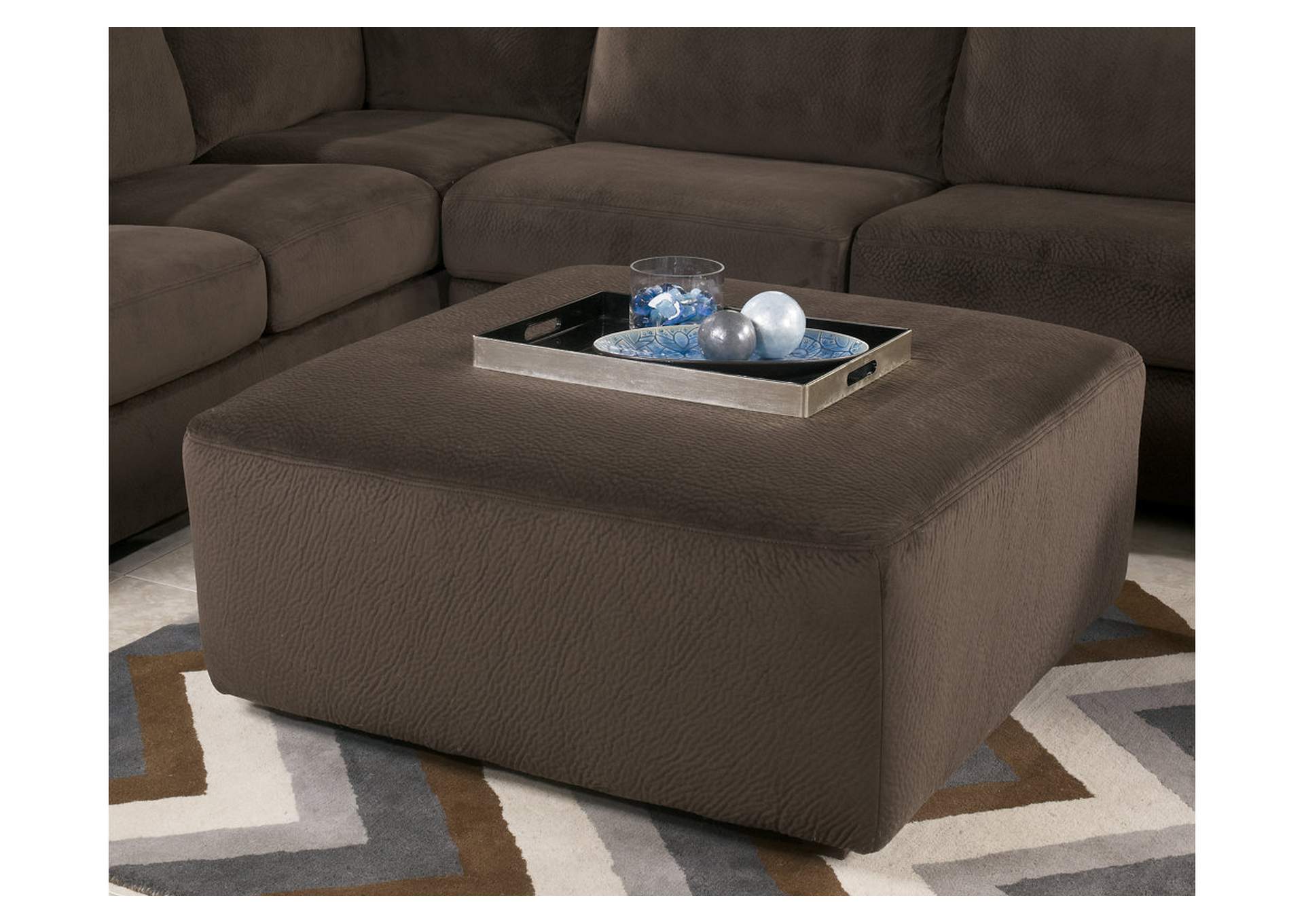 Jessa Place Chocolate Oversized Accent Ottoman,ABF Signature Design by Ashley