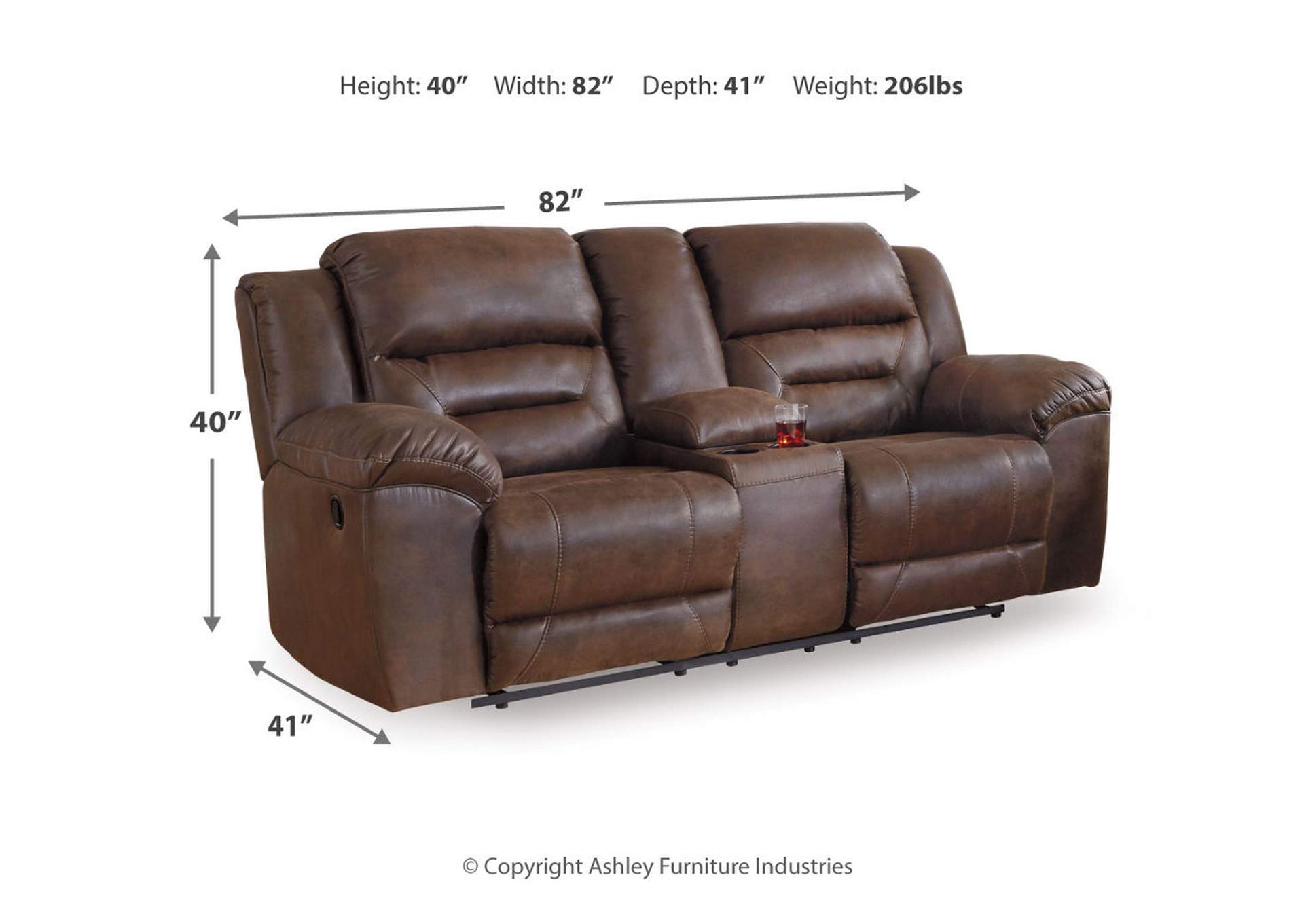 Stoneland Reclining Loveseat with Console,Signature Design By Ashley