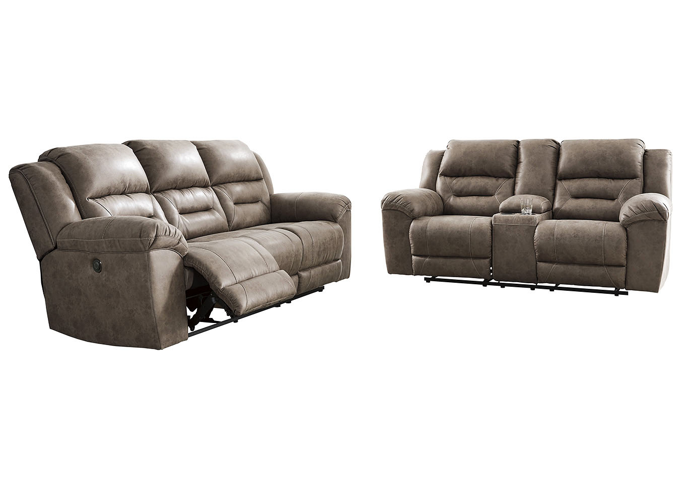 Stoneland Gray Power Reclining Sofa And, Best Leather Power Reclining Sofa