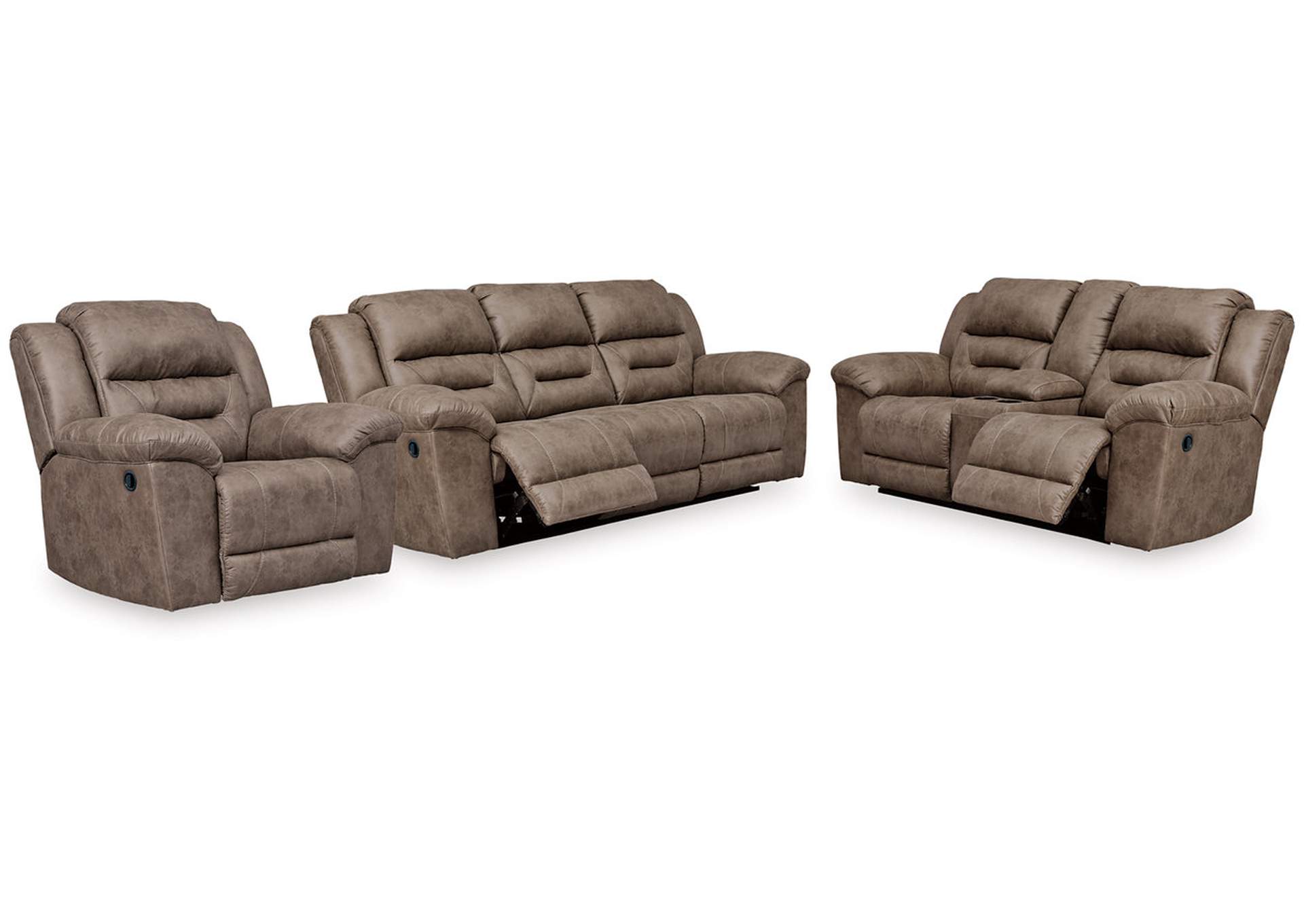 Stoneland Reclining Sofa, Loveseat and Recliner,Signature Design By Ashley