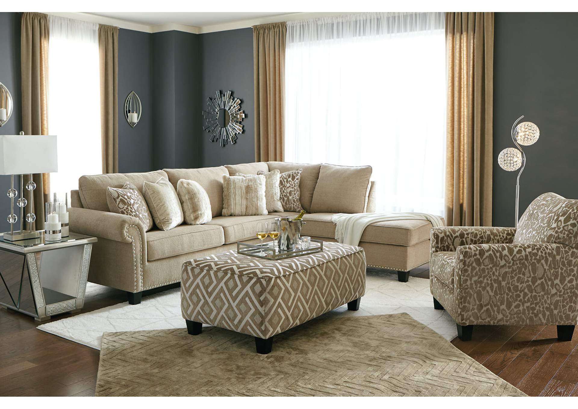 Dovemont 2-Piece Sectional with Chaise, Chair and Ottoman,Signature Design By Ashley