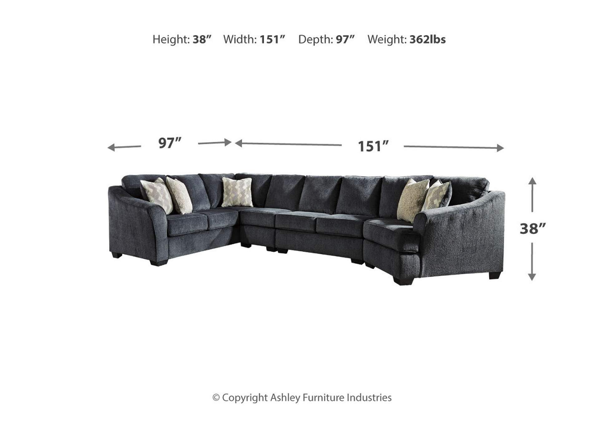 Eltmann 4-Piece Sectional with Cuddler,Signature Design By Ashley
