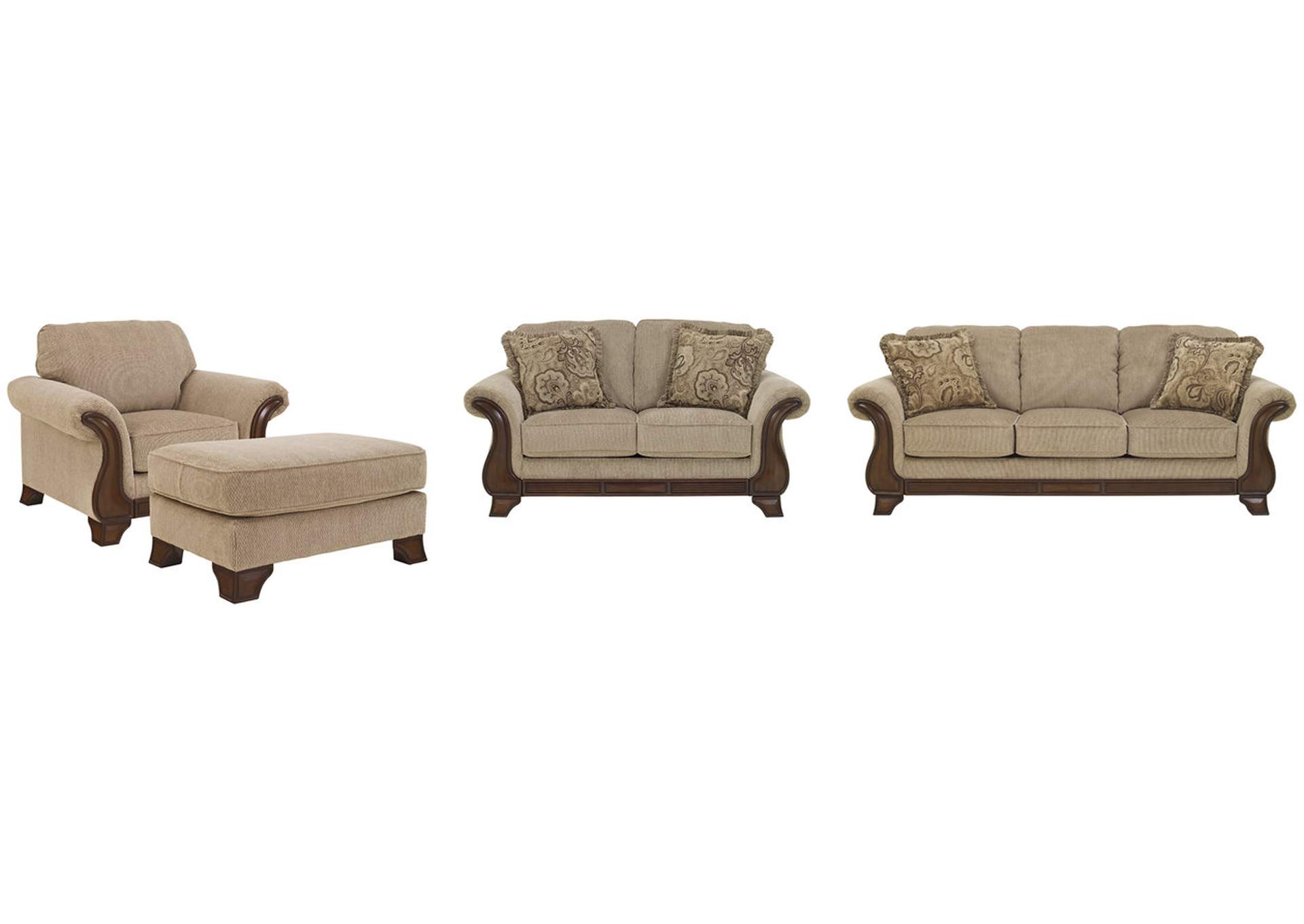 loveseat chair and ottoman