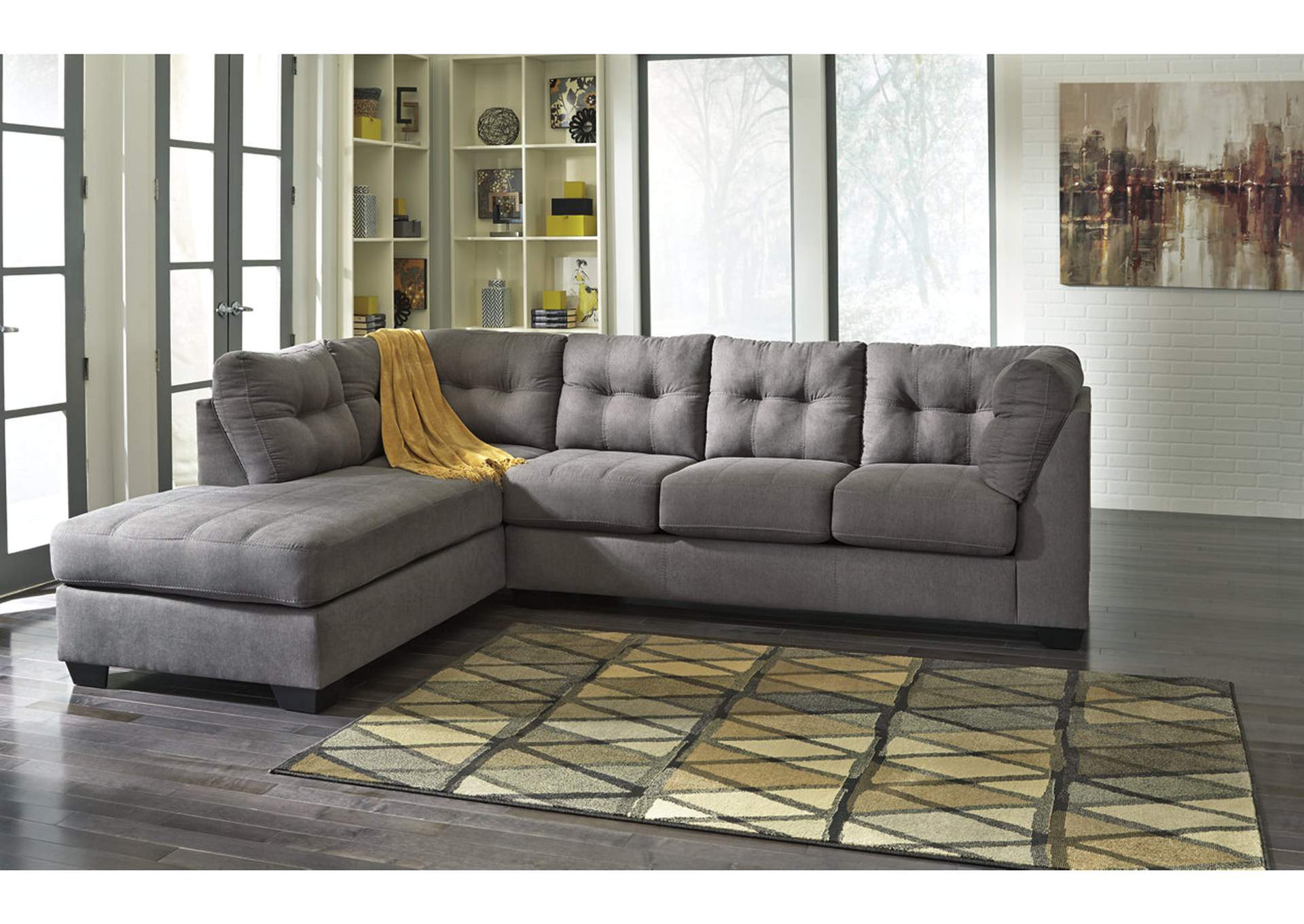 Maier Charcoal Left Arm Facing Chaise End Sectional,ABF Benchcraft