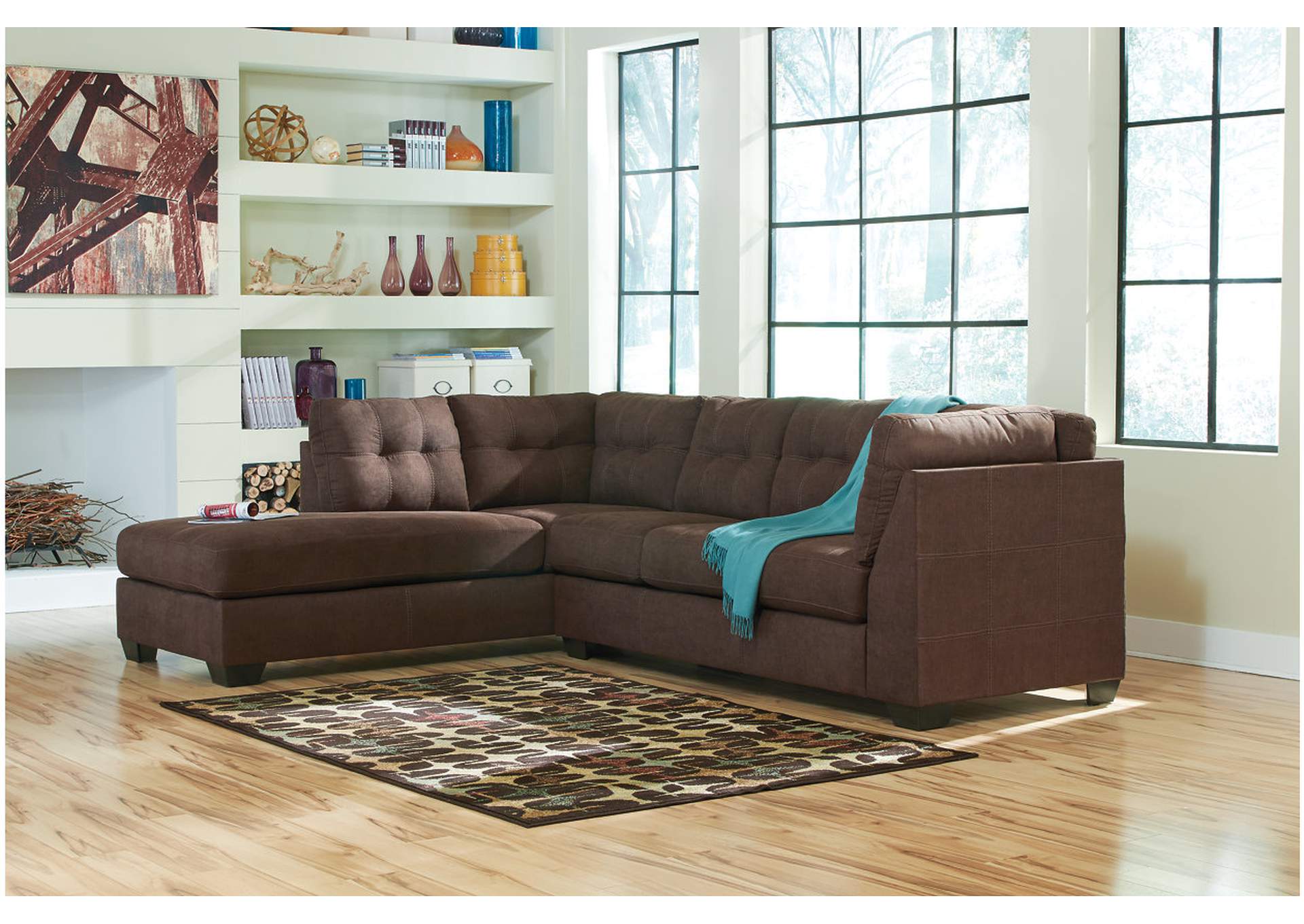 Maier Walnut Left Arm Facing Chaise End Sectional,ABF Benchcraft