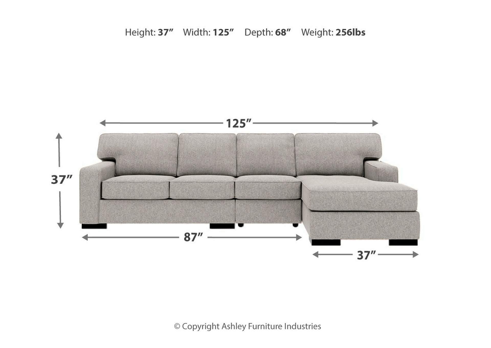 Ashlor Nuvella® 3-Piece Sectional with Chaise,Ashley