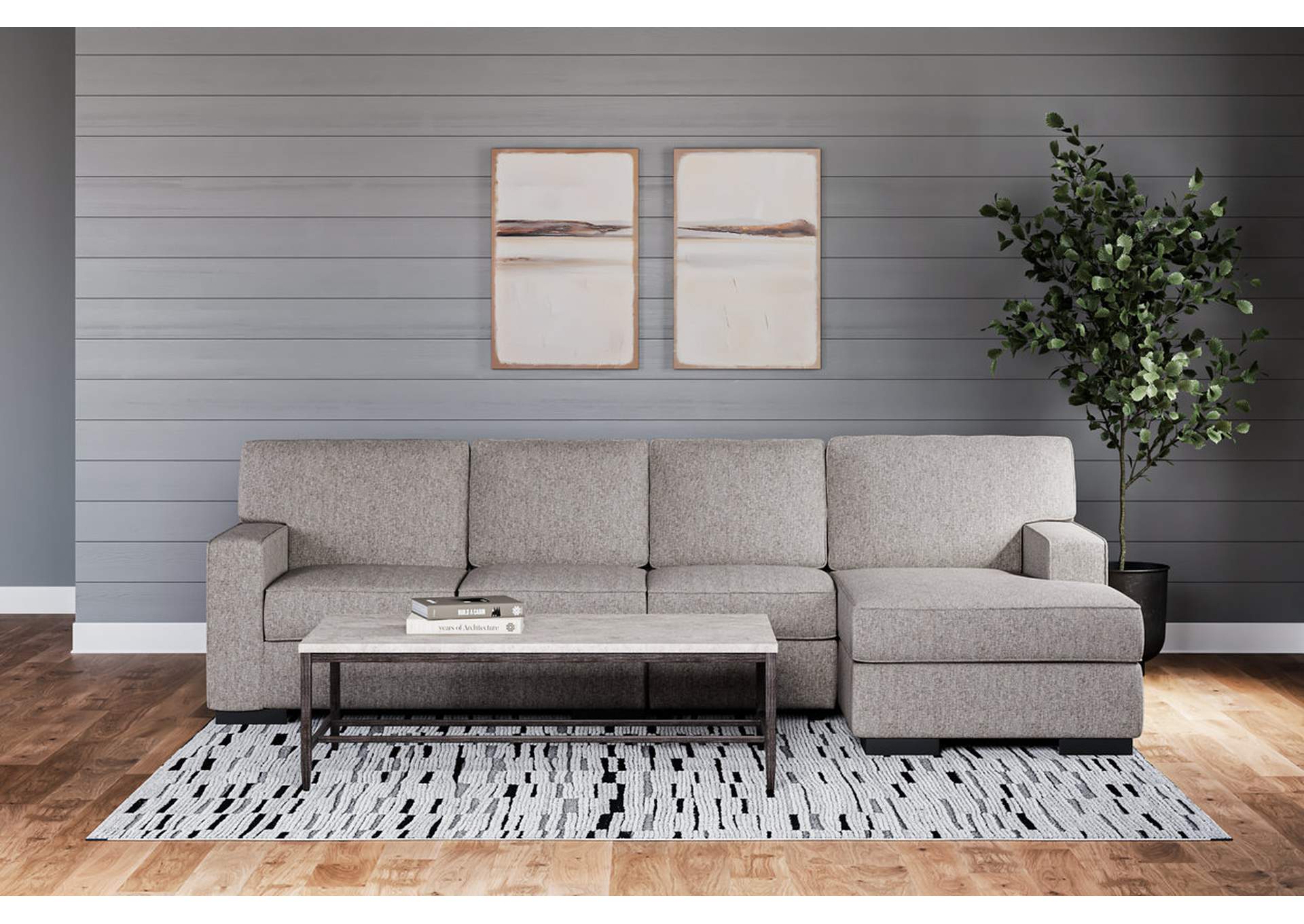 Ashlor Nuvella® 3-Piece Sectional with Chaise,Ashley