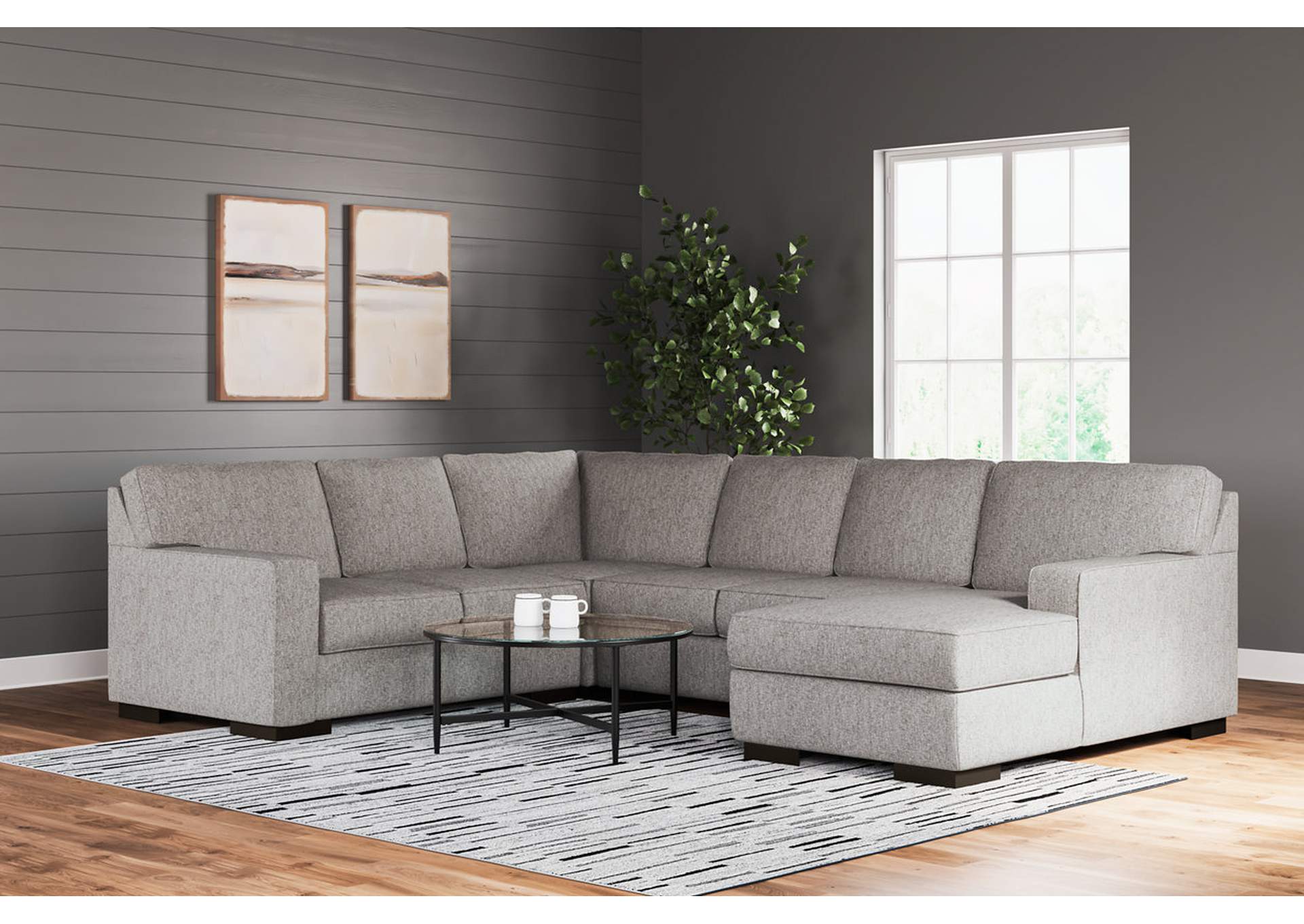 Ashlor Nuvella® 4-Piece Sectional with Chaise,Ashley