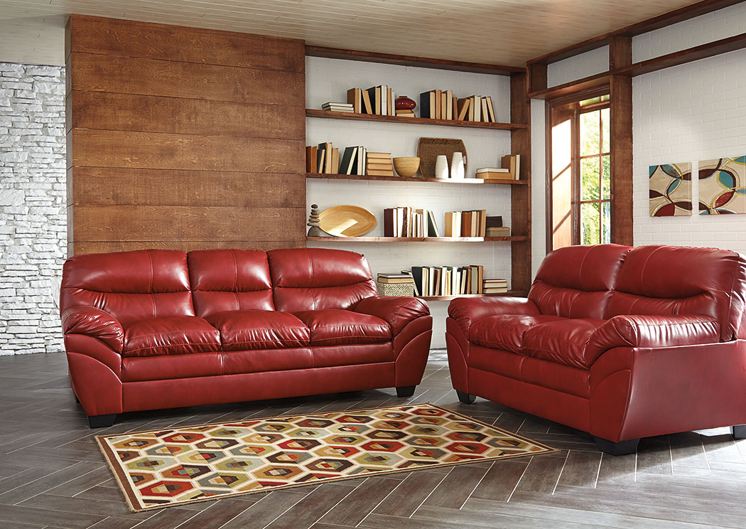 Tassler DuraBlend Crimson Loveseat and Sofa,ABF Signature Design by Ashley