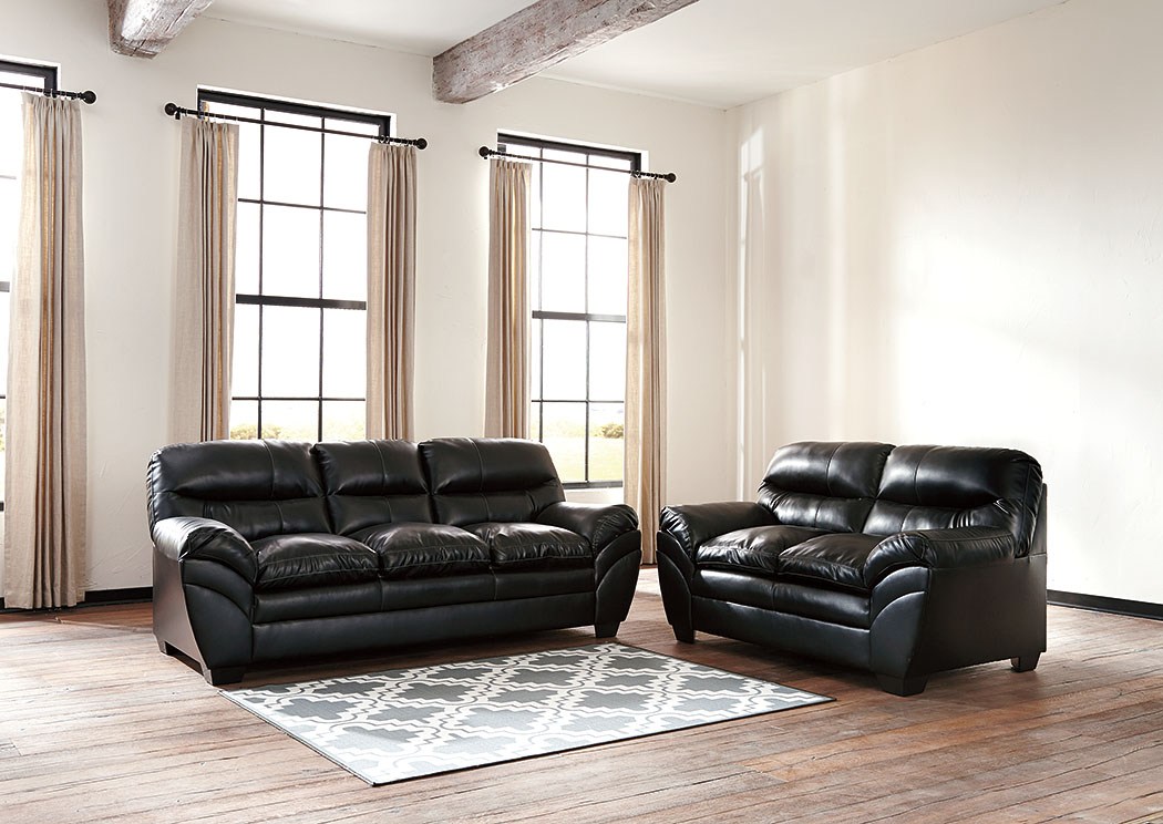 Tassler DuraBlend Black Sofa and Loveseat,ABF Signature Design by Ashley