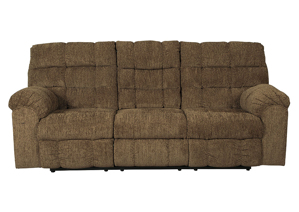 Antwan Truffle Reclining Sofa w/ Drop Down Table,ABF Benchcraft