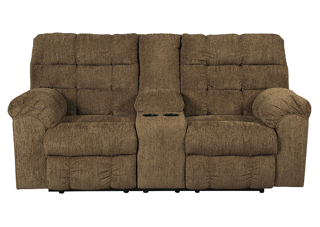 Antwan Truffle Reclining Loveseat w/ Console,ABF Benchcraft