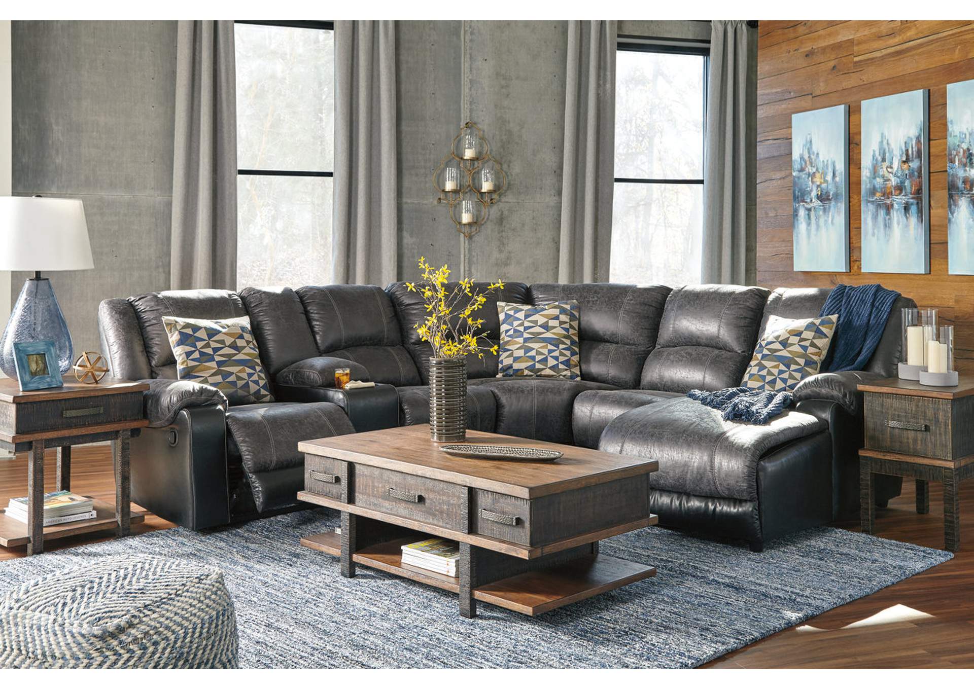 Nantahala 6-Piece Reclining Sectional with Chaise,Signature Design By Ashley