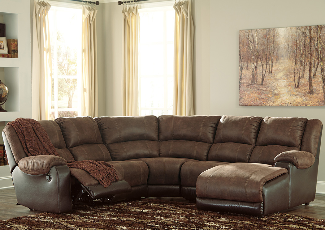 Nantahala Coffee Left Facing Corner Chaise Sectional,ABF Signature Design by Ashley