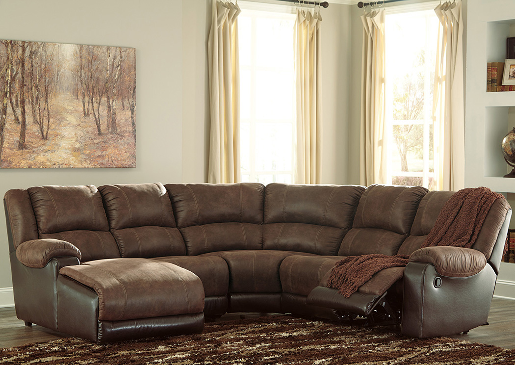 Nantahala Coffee Right Facing Corner Chaise Sectional,ABF Signature Design by Ashley