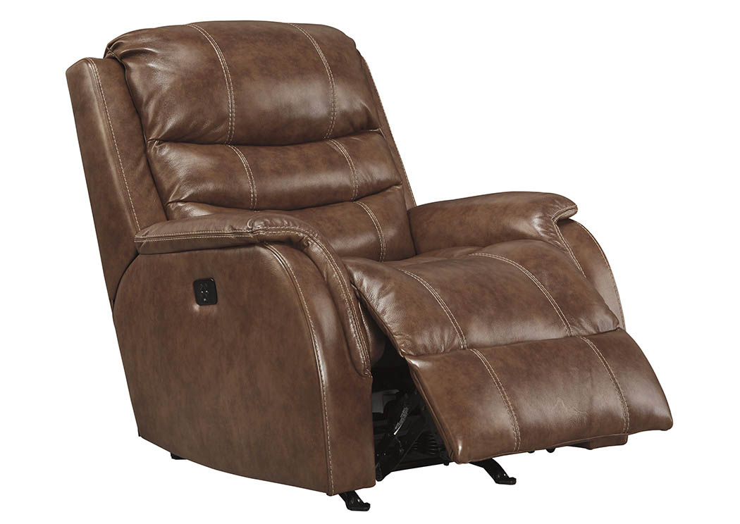 Metcalf Nutmeg Power Rocker Recliner w/Adjustable Headrest,ABF Signature Design by Ashley
