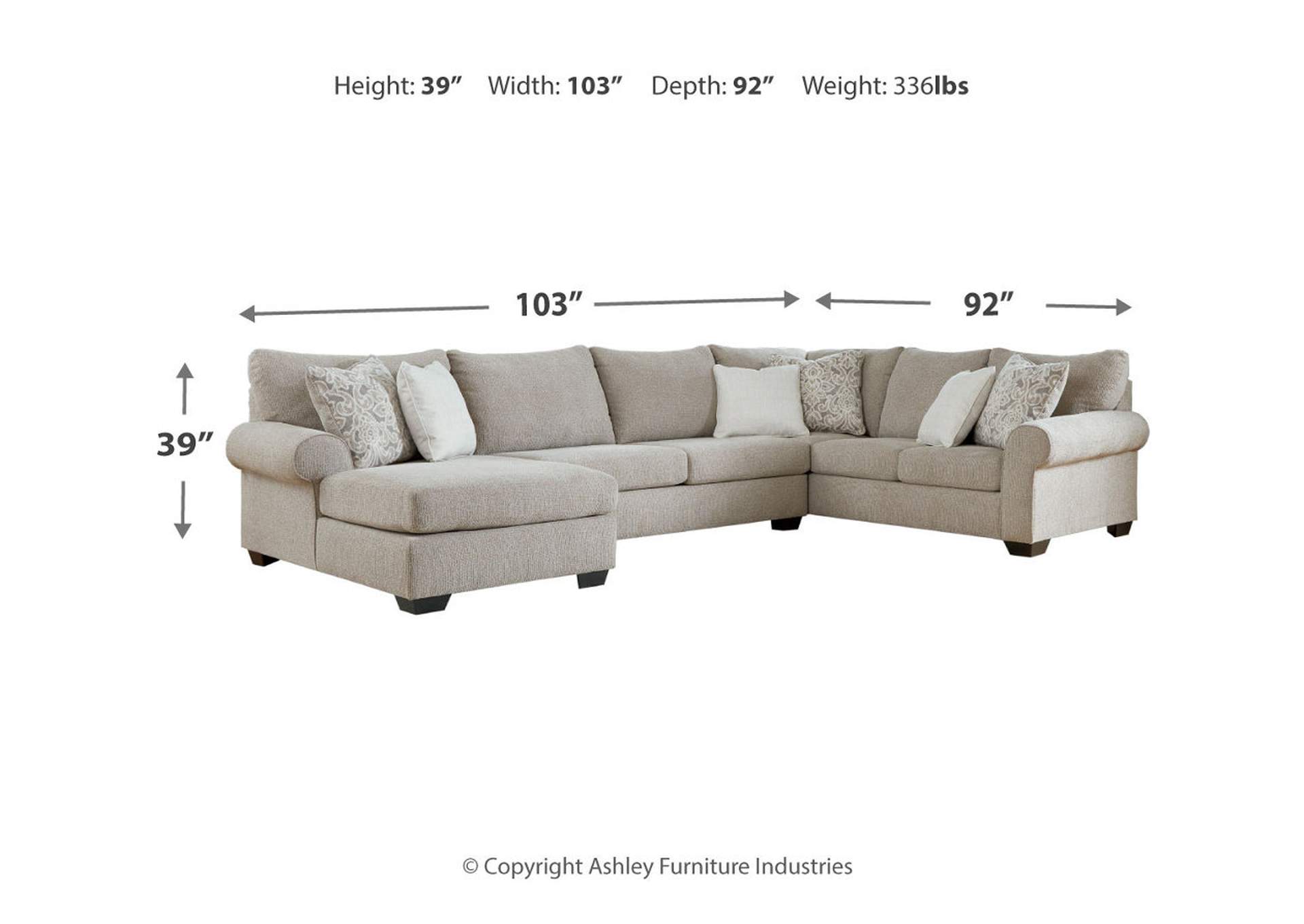 Baranello 3-Piece Sectional with Chaise,Benchcraft