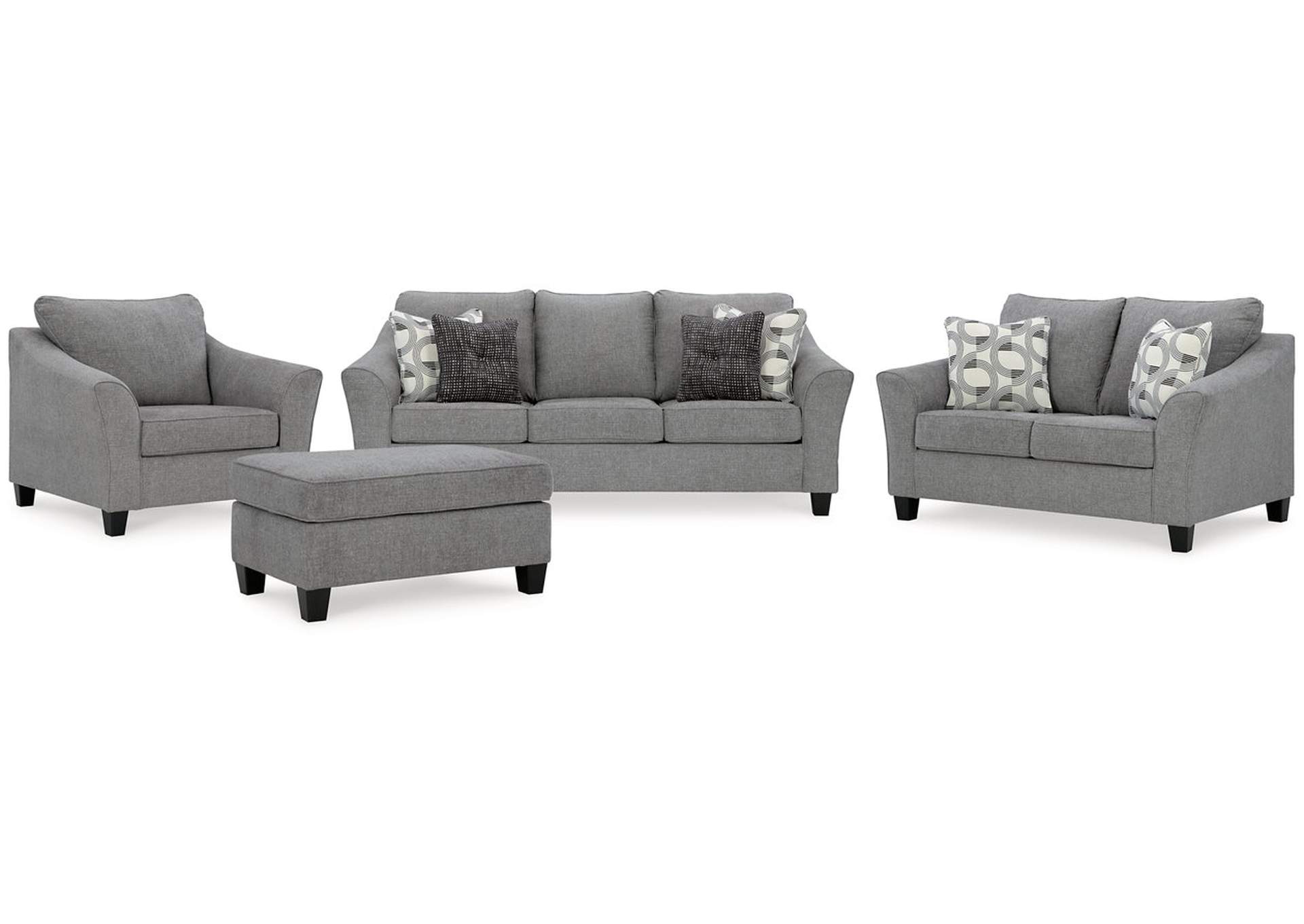 Mathonia Sofa, Loveseat, Chair and Ottoman,Benchcraft