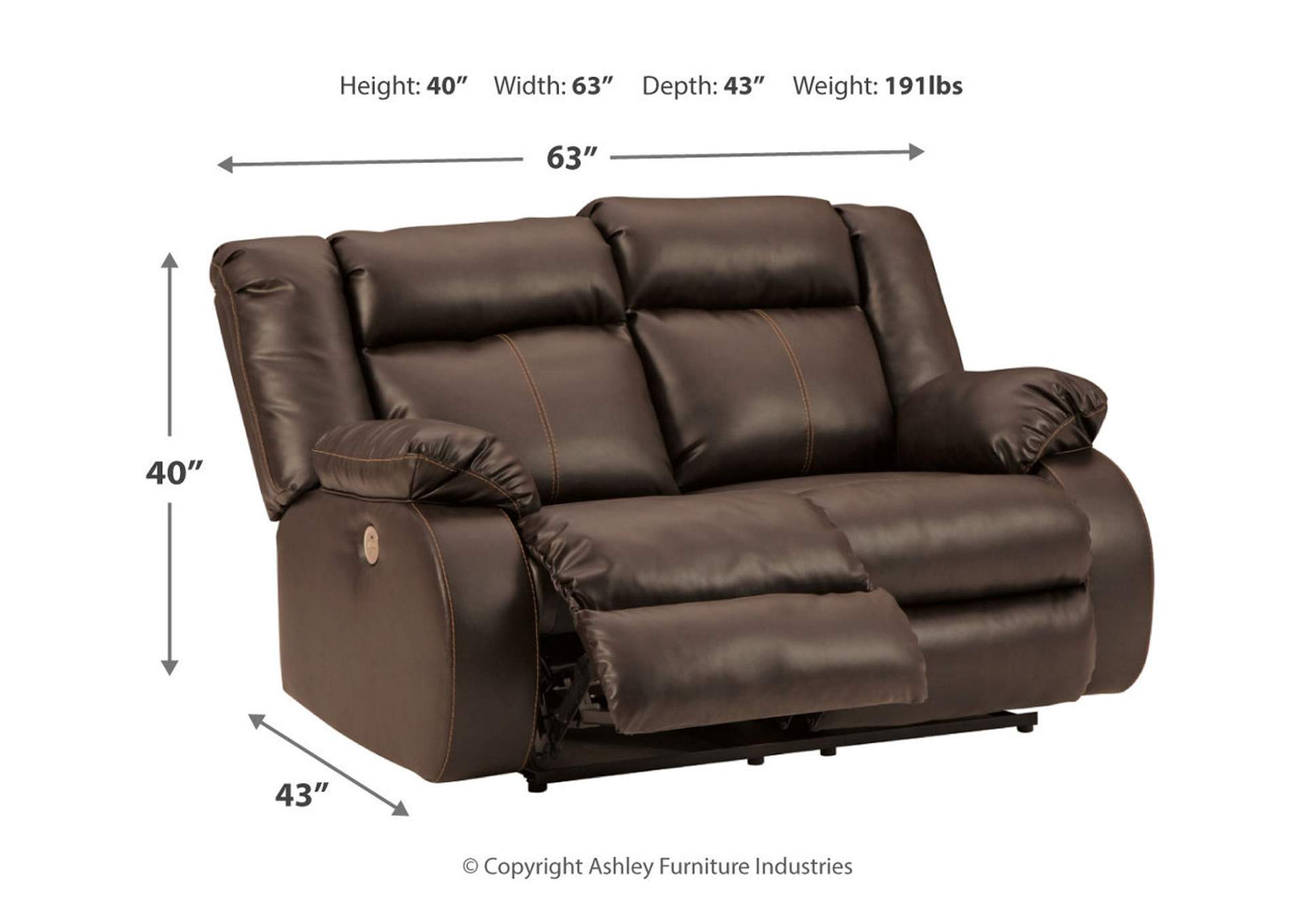 denoron power reclining loveseat