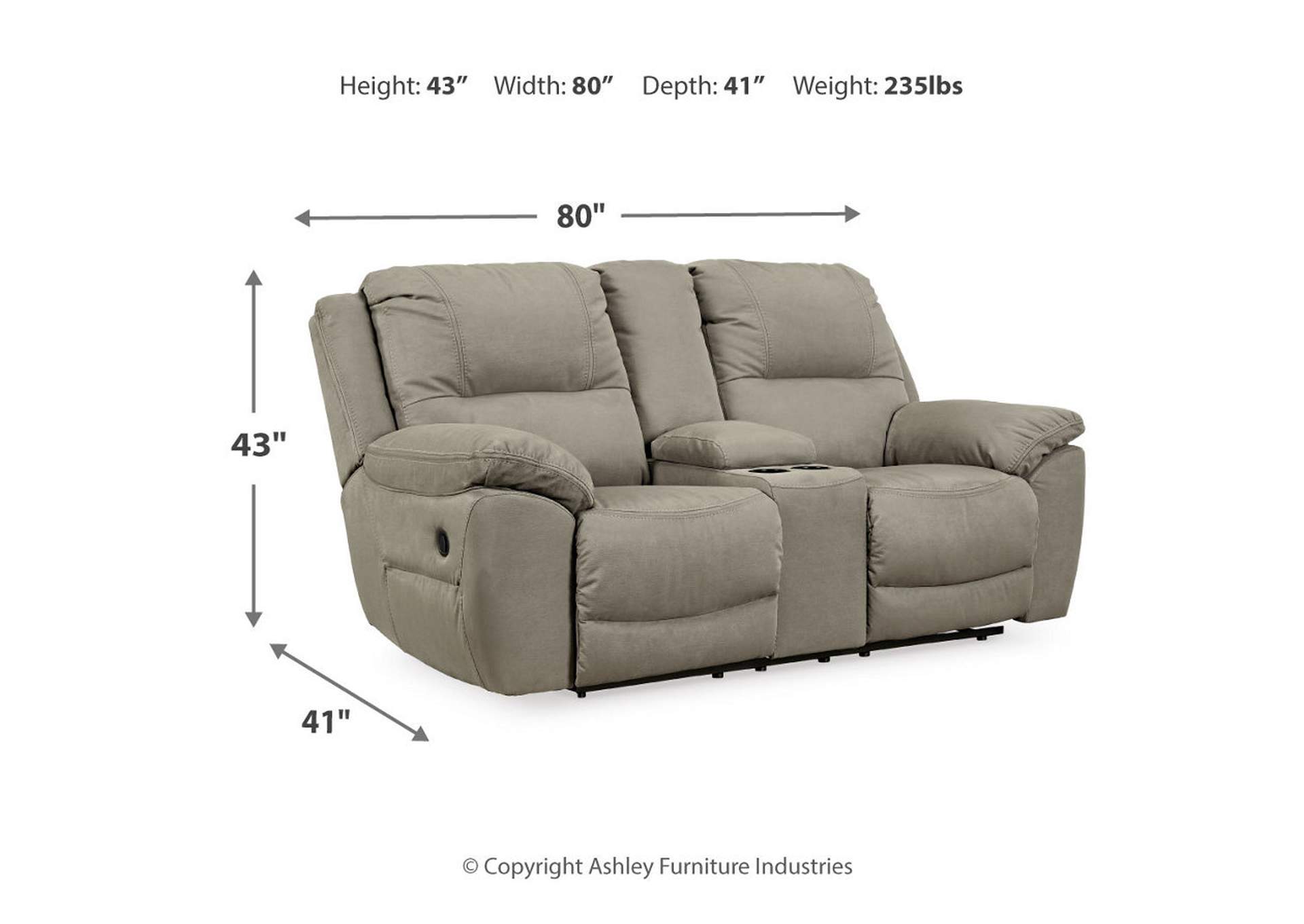 Next-Gen Gaucho Reclining Loveseat with Console,Signature Design By Ashley